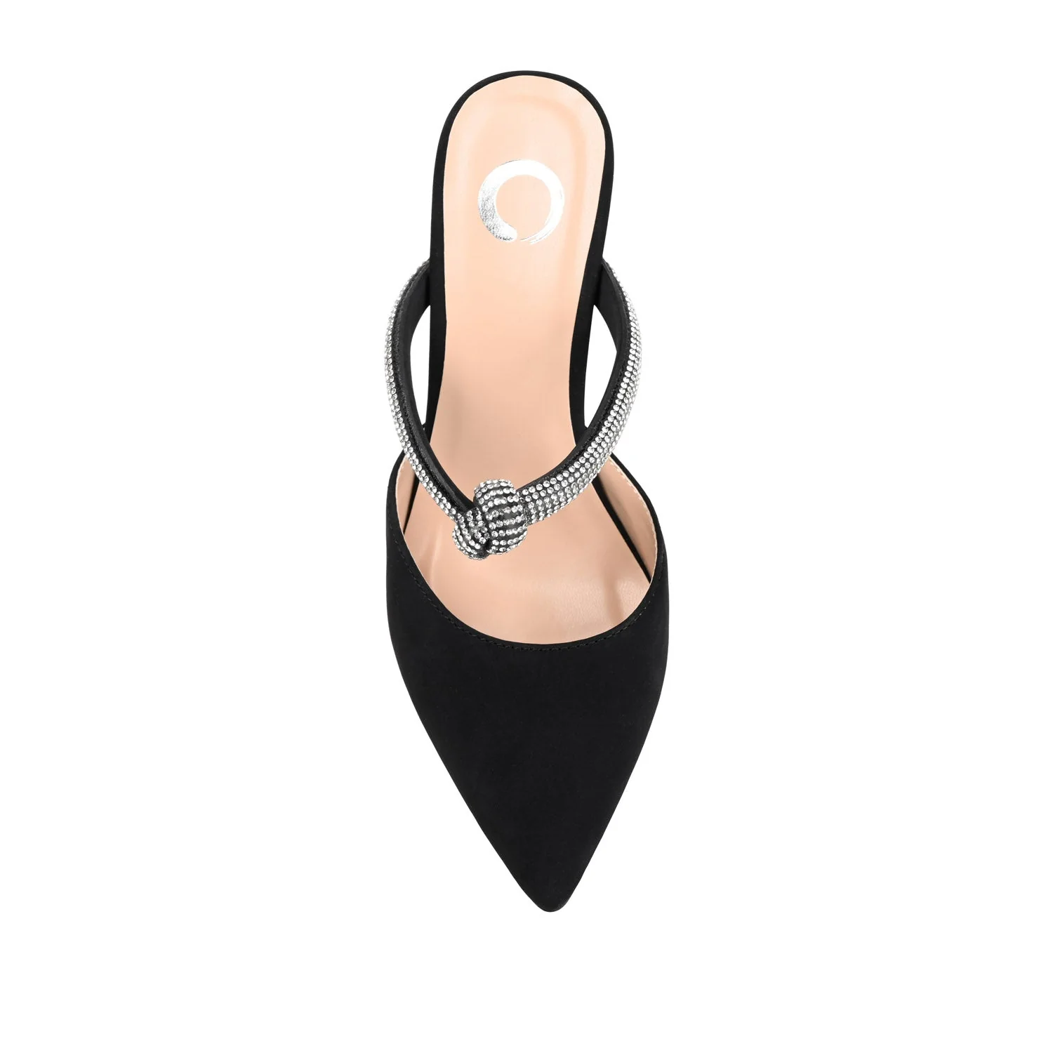 LUNNA MULE STILETTO HEELS IN FAUX SUEDE - Black - Image 6