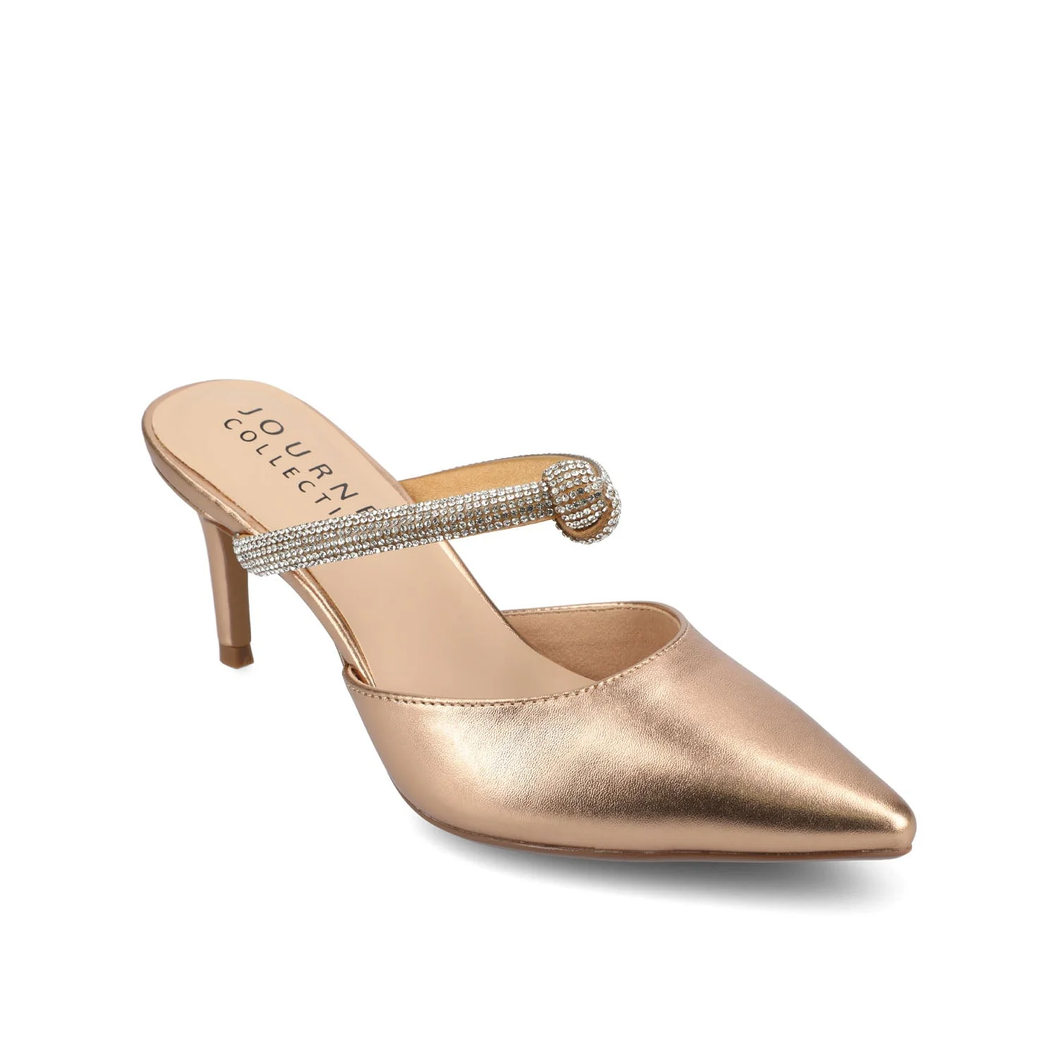 LUNNA MULE STILETTO HEELS IN FAUX SUEDE - Bronze PU - Image 2