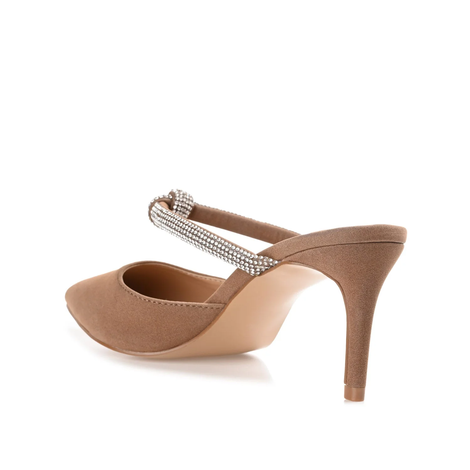 LUNNA MULE STILETTO HEELS IN FAUX SUEDE - Brown - Image 4
