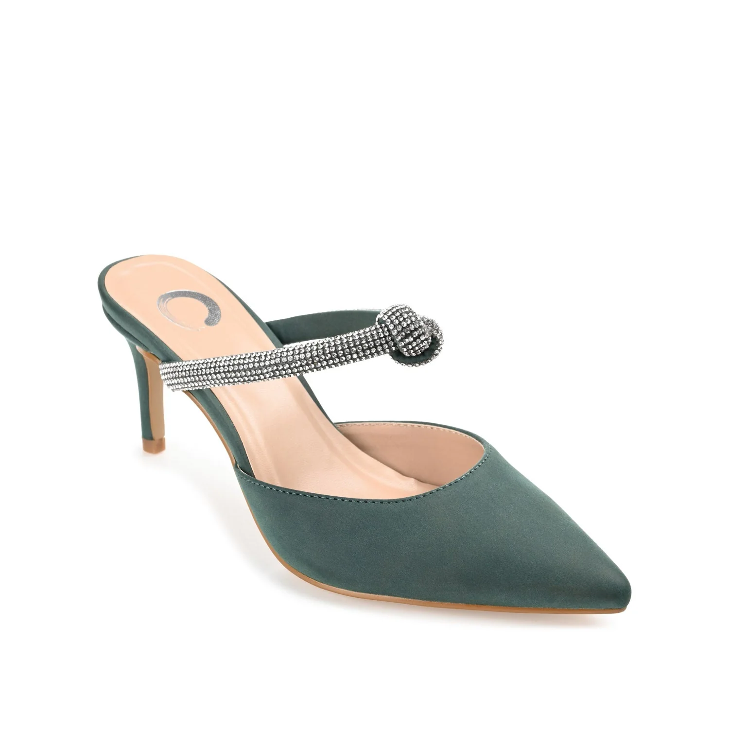 LUNNA MULE STILETTO HEELS IN FAUX SUEDE - Green - Image 3