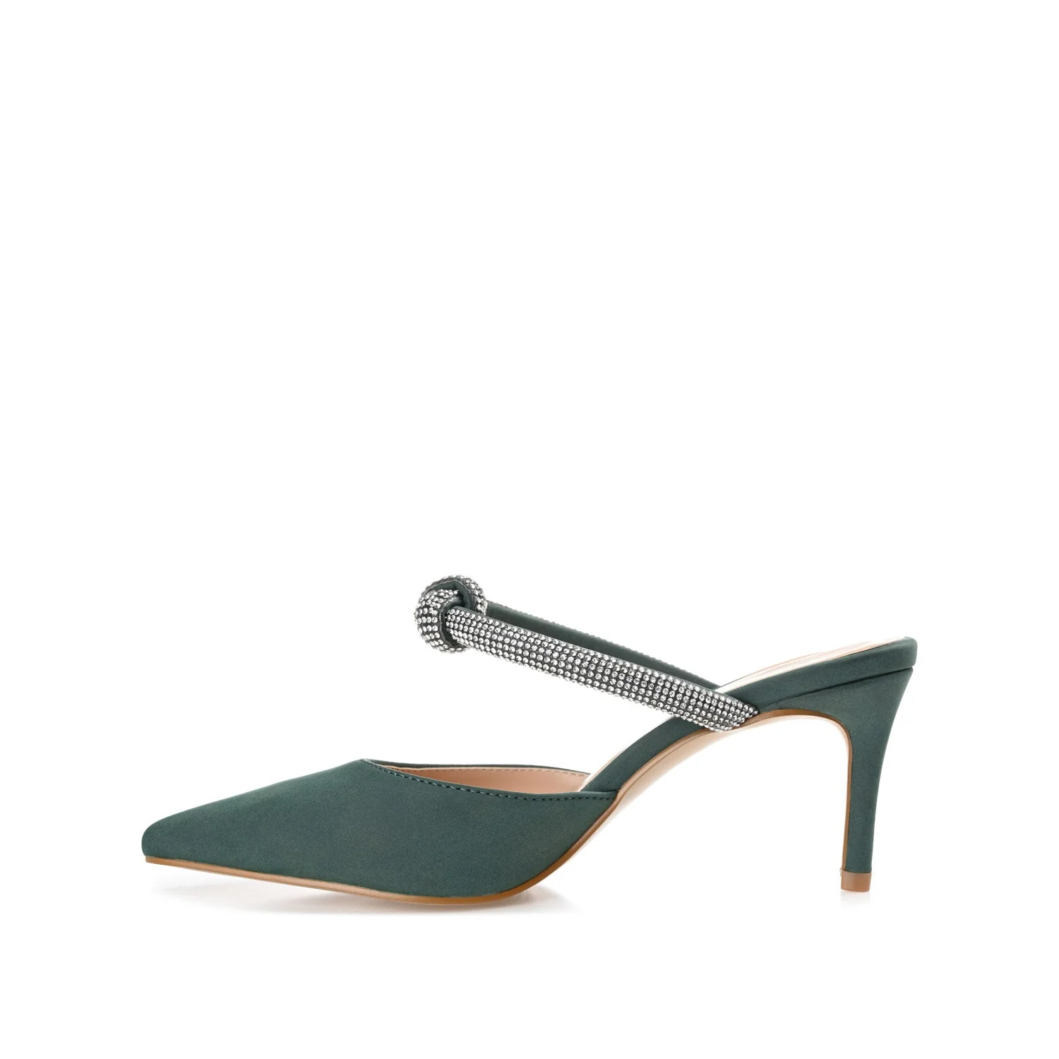 LUNNA MULE STILETTO HEELS IN FAUX SUEDE - Green - Image 4