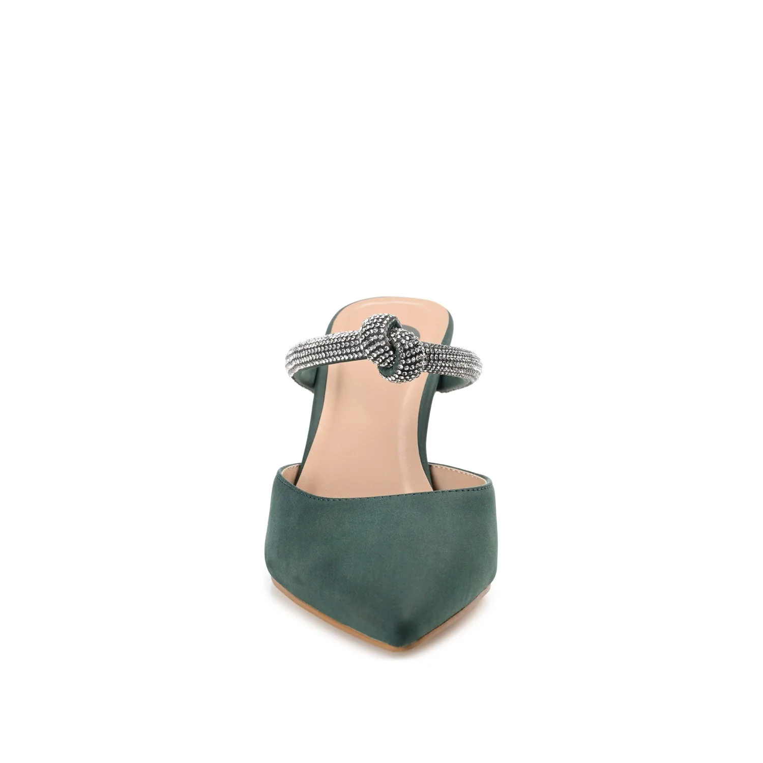 LUNNA MULE STILETTO HEELS IN FAUX SUEDE - Green - Image 6