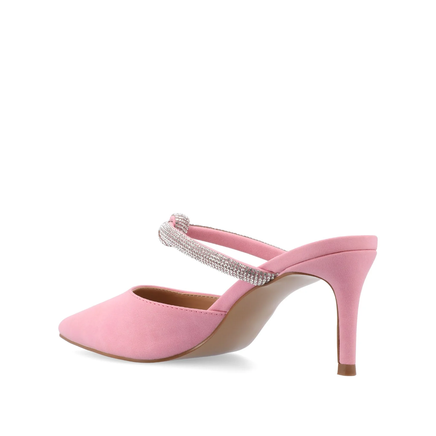 LUNNA MULE STILETTO HEELS IN FAUX SUEDE - Pink - Image 4