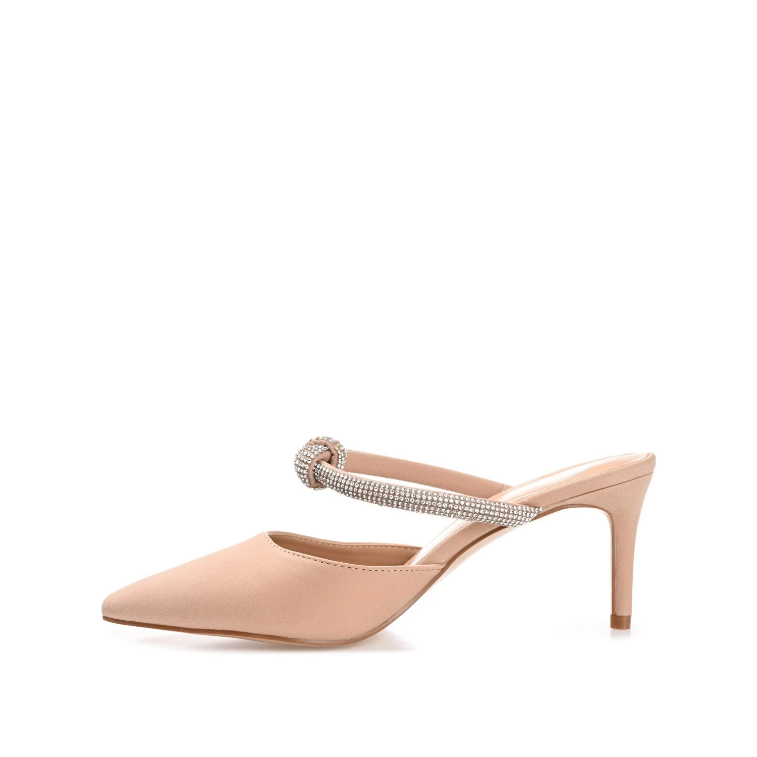 LUNNA MULE STILETTO HEELS IN FAUX SUEDE - Tan - Image 3