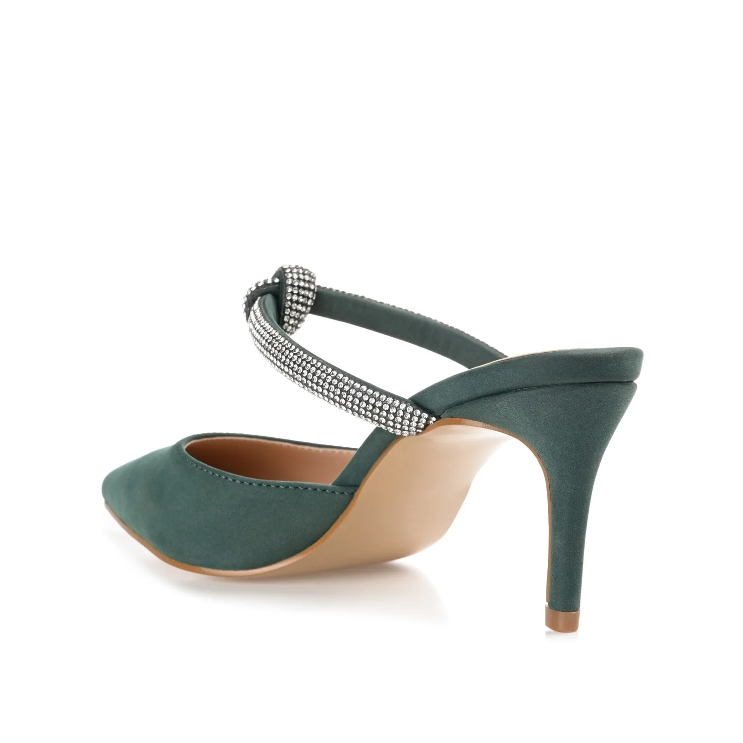 LUNNA STILETTO HEEL MULES IN WIDE - Green - Image 4