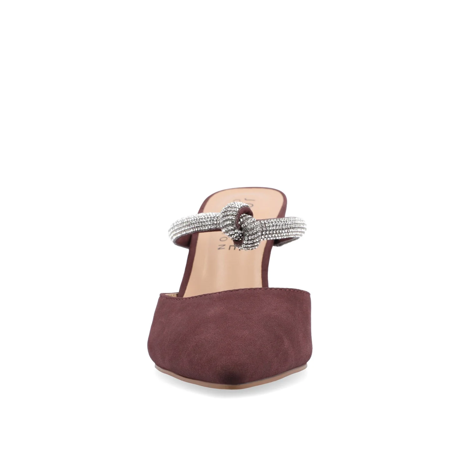 LUNNA MULE STILETTO HEELS IN FAUX SUEDE - Wine - Image 5