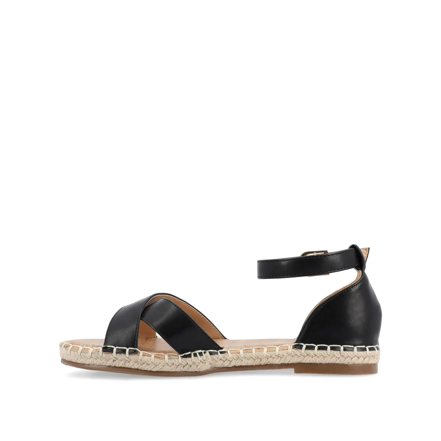 LYDDIA ESPADRILLE SANDALS IN VEGAN LEATHER - Black - Image 3
