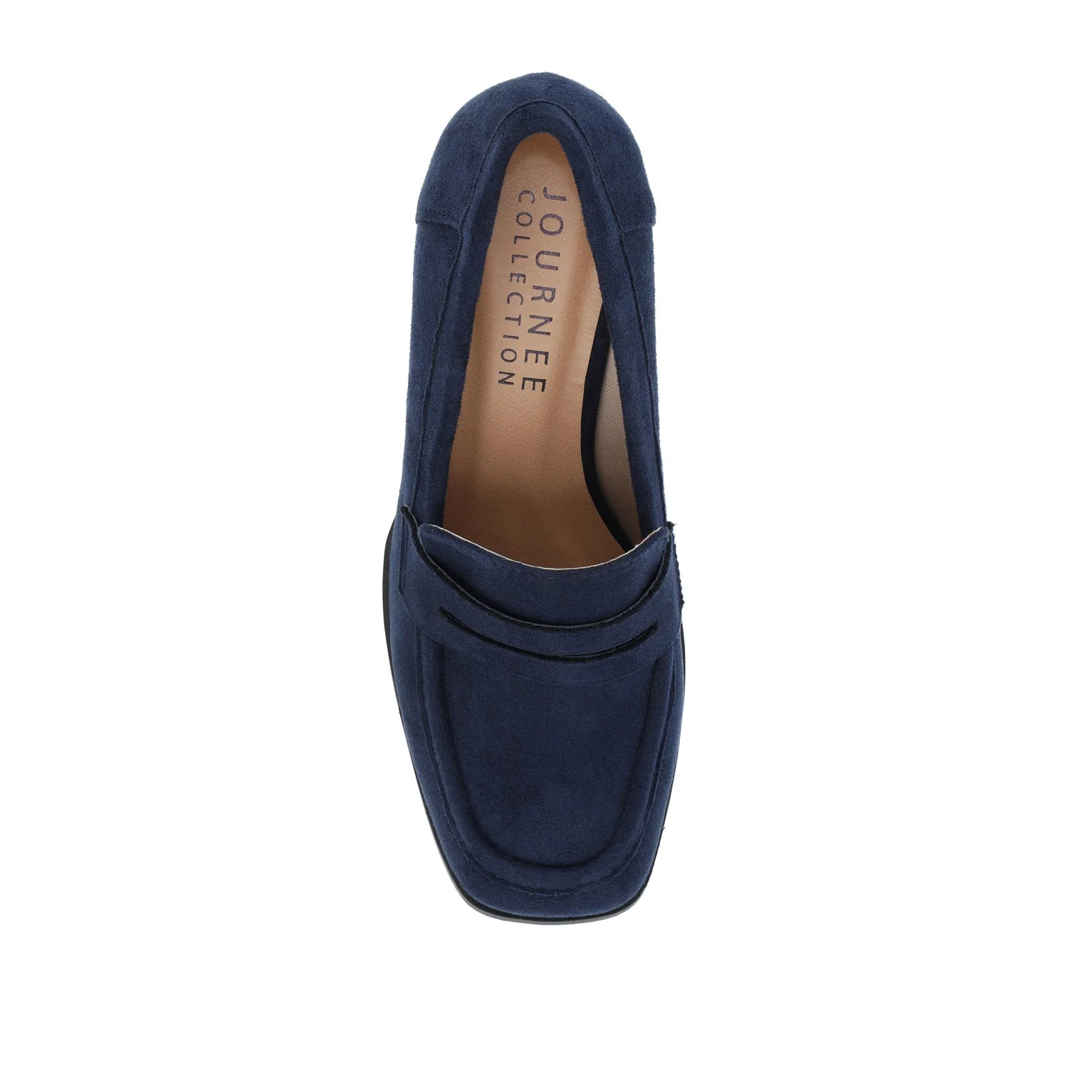 MALLEAH BLOCK HEEL LOAFERS - Navy Nubuck - Image 6