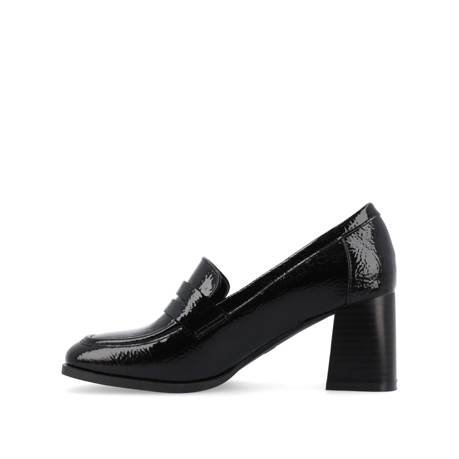 MALLEAH BLOCK HEEL LOAFERS - Patent Black - Image 3
