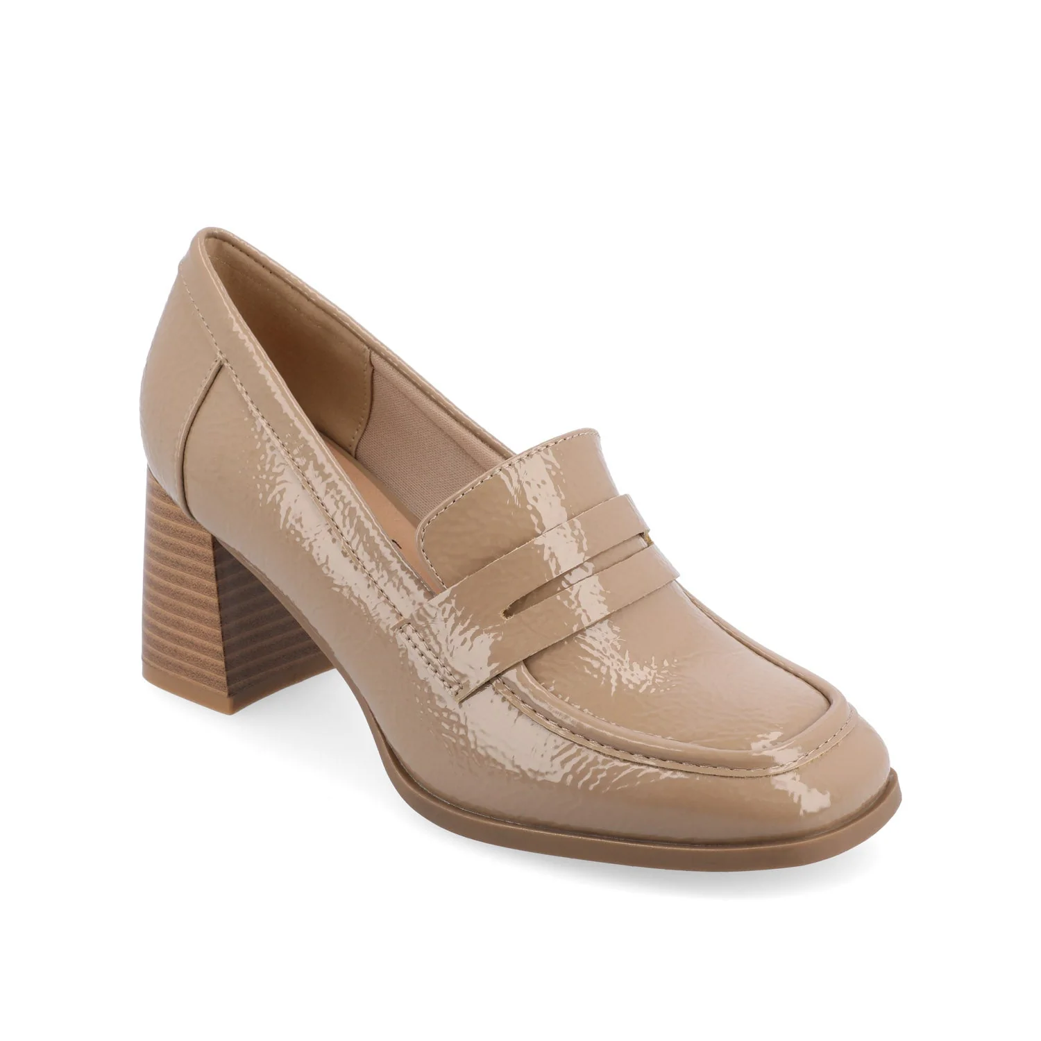 MALLEAH BLOCK HEEL LOAFERS - Patent Taupe - Image 3
