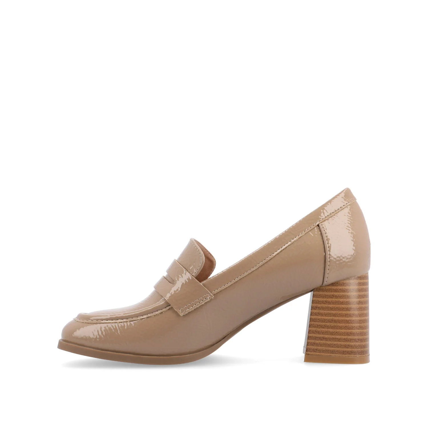 MALLEAH BLOCK HEEL LOAFERS - Patent Taupe - Image 4