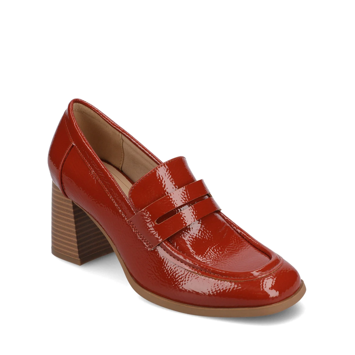MALLEAH BLOCK HEEL LOAFERS - Rust - Image 2