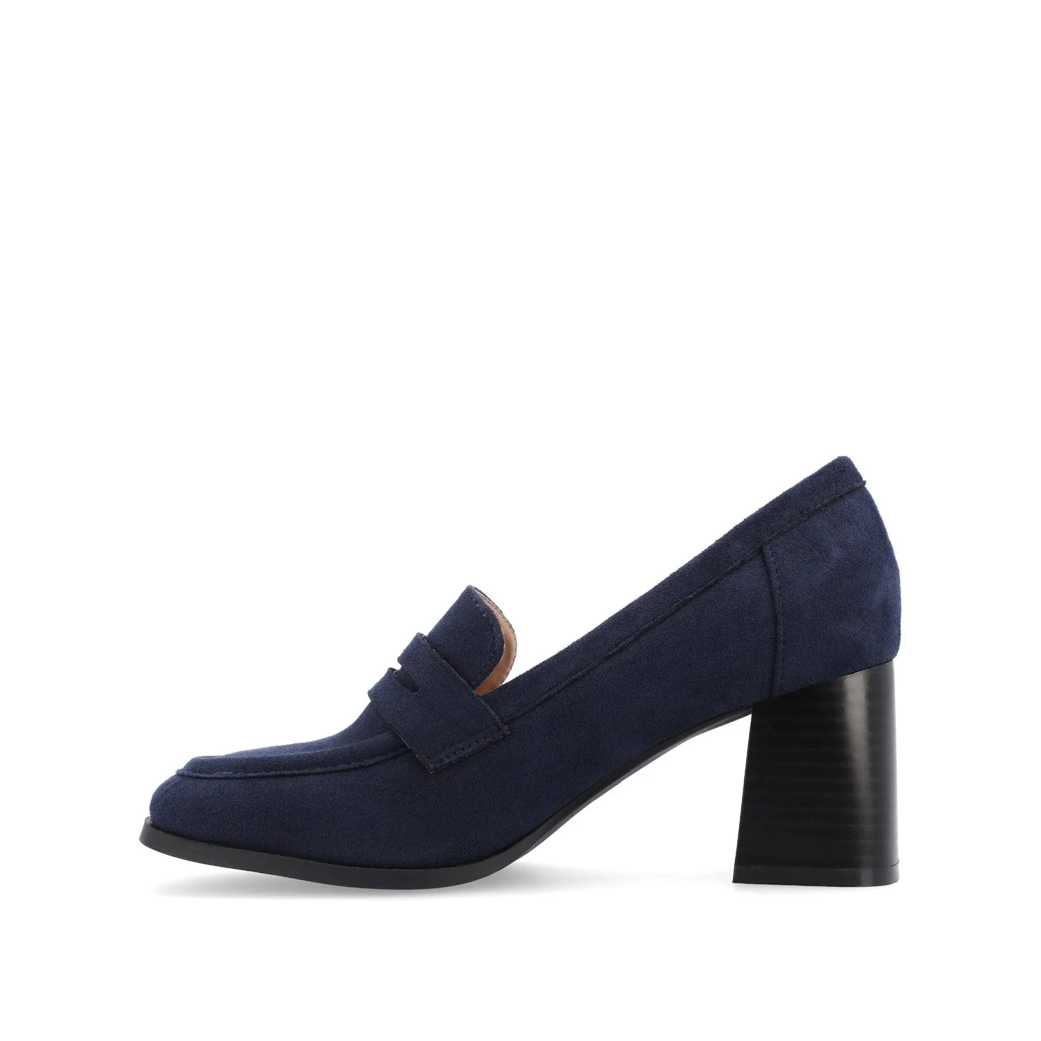 MALLEAH BLOCK HEEL LOAFERS IN WIDE - Navy Nubuck - Image 3
