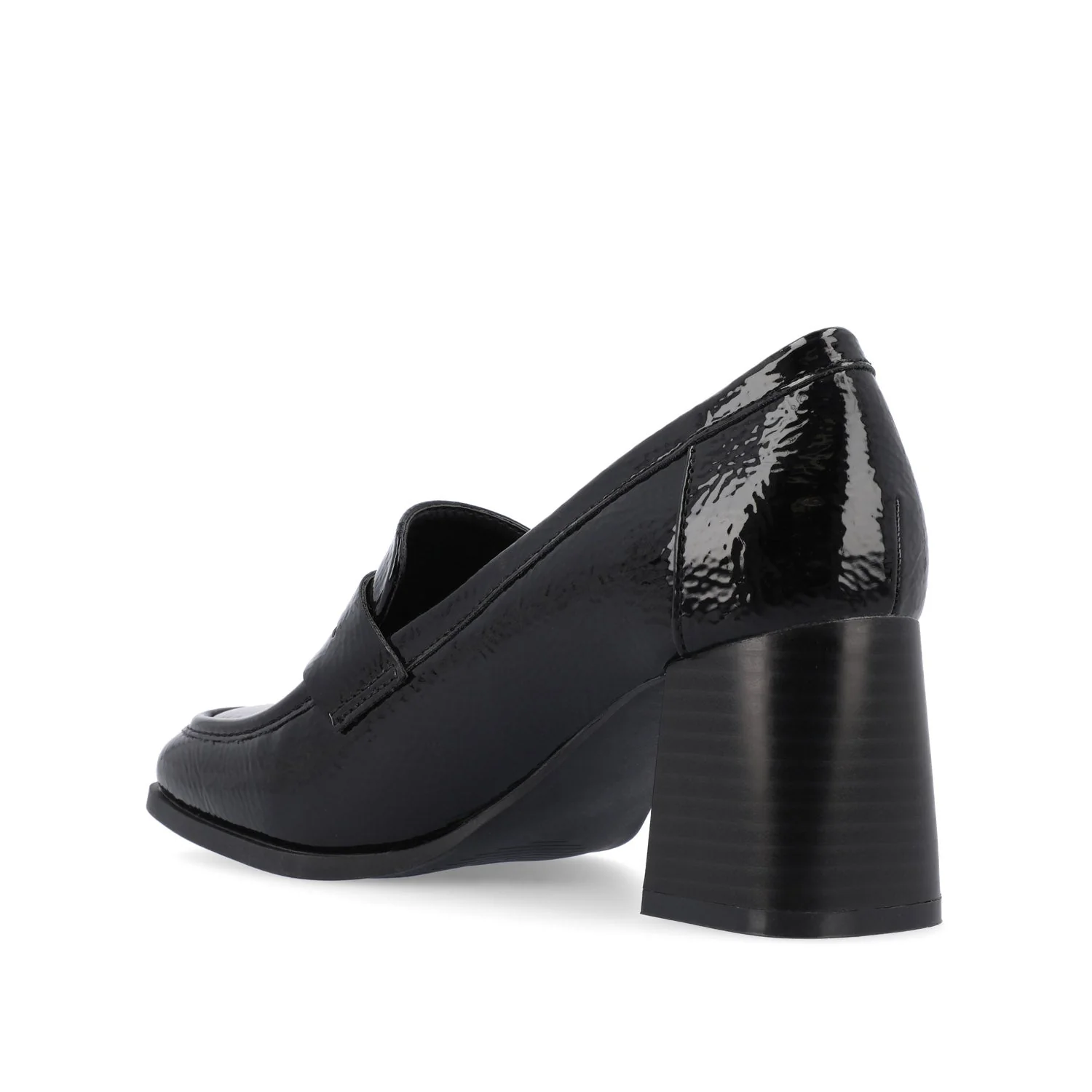 MALLEAH BLOCK HEEL LOAFERS IN WIDE - Patent Black - Image 4