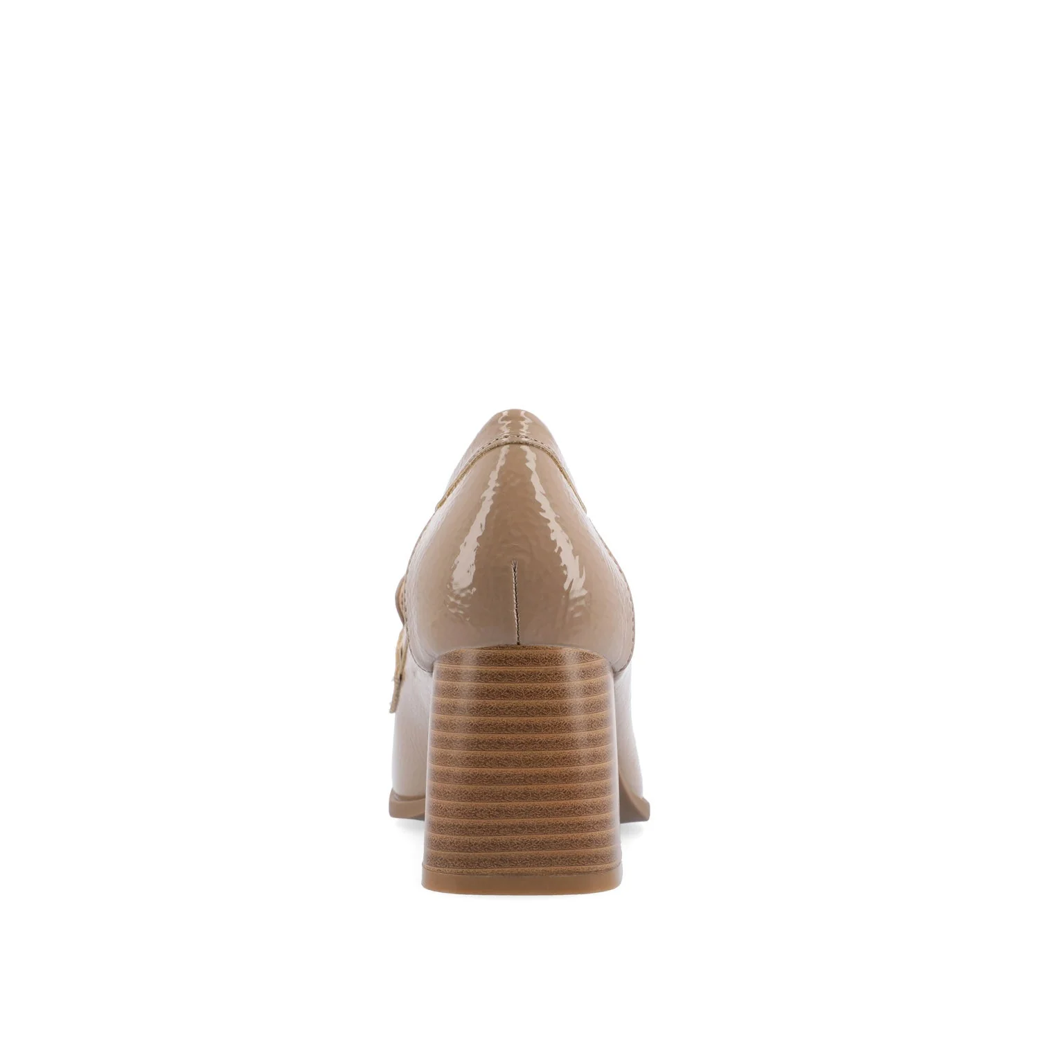 MALLEAH BLOCK HEEL LOAFERS IN WIDE - Patent Taupe - Image 7