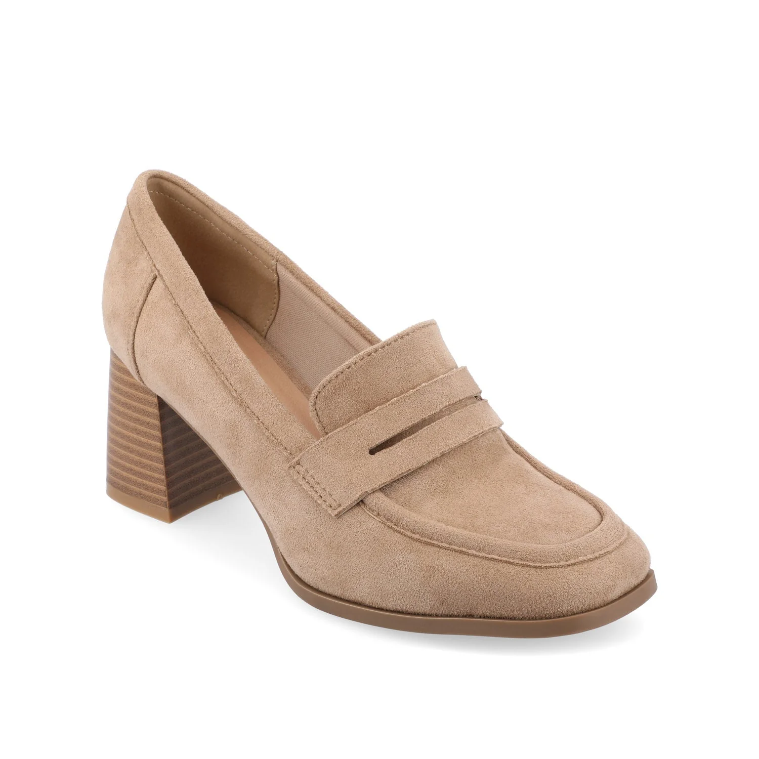 MALLEAH BLOCK HEEL LOAFERS IN WIDE - Taupe - Image 2