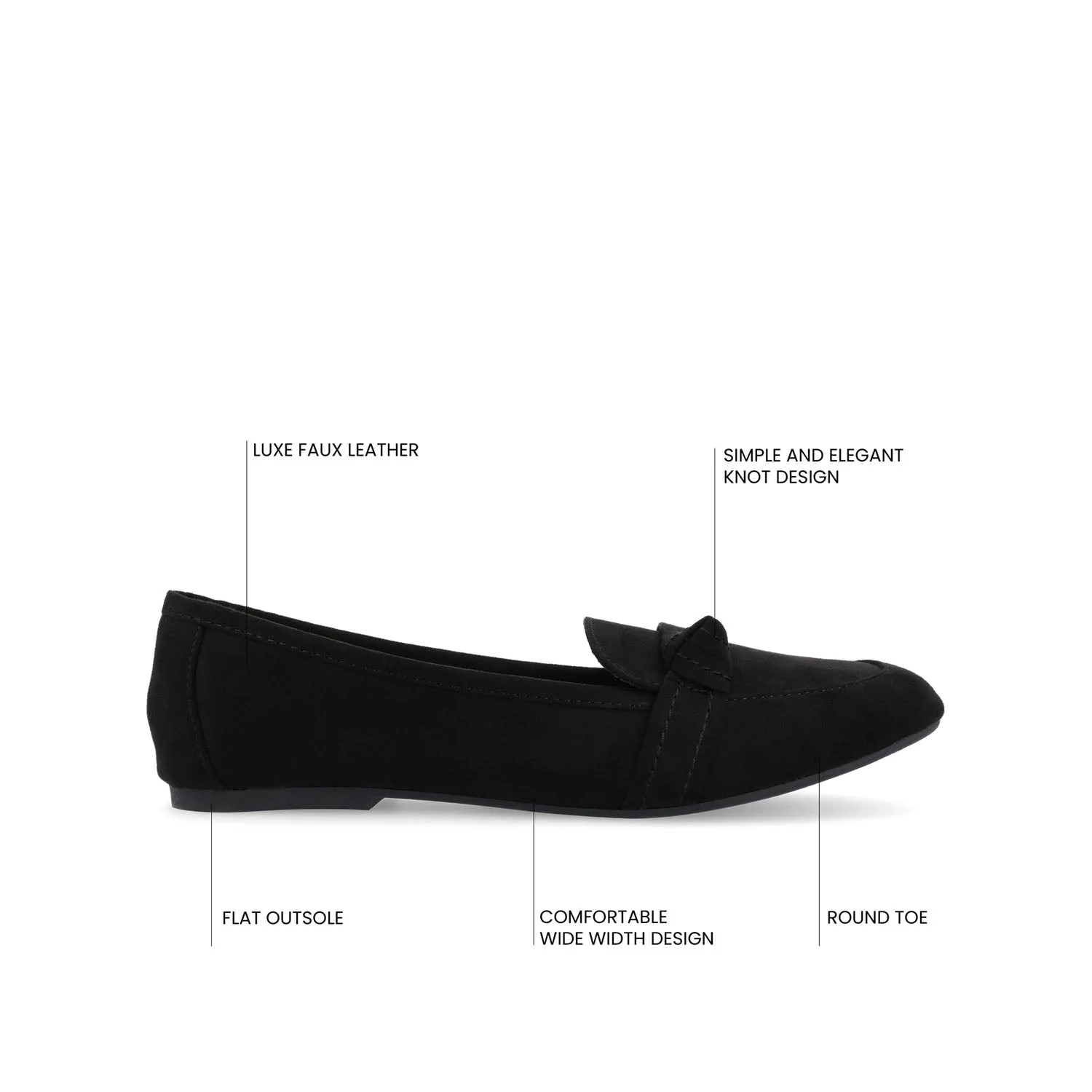 MARCI LOAFER FLATS IN FAUX SUEDE - Black - Image 9