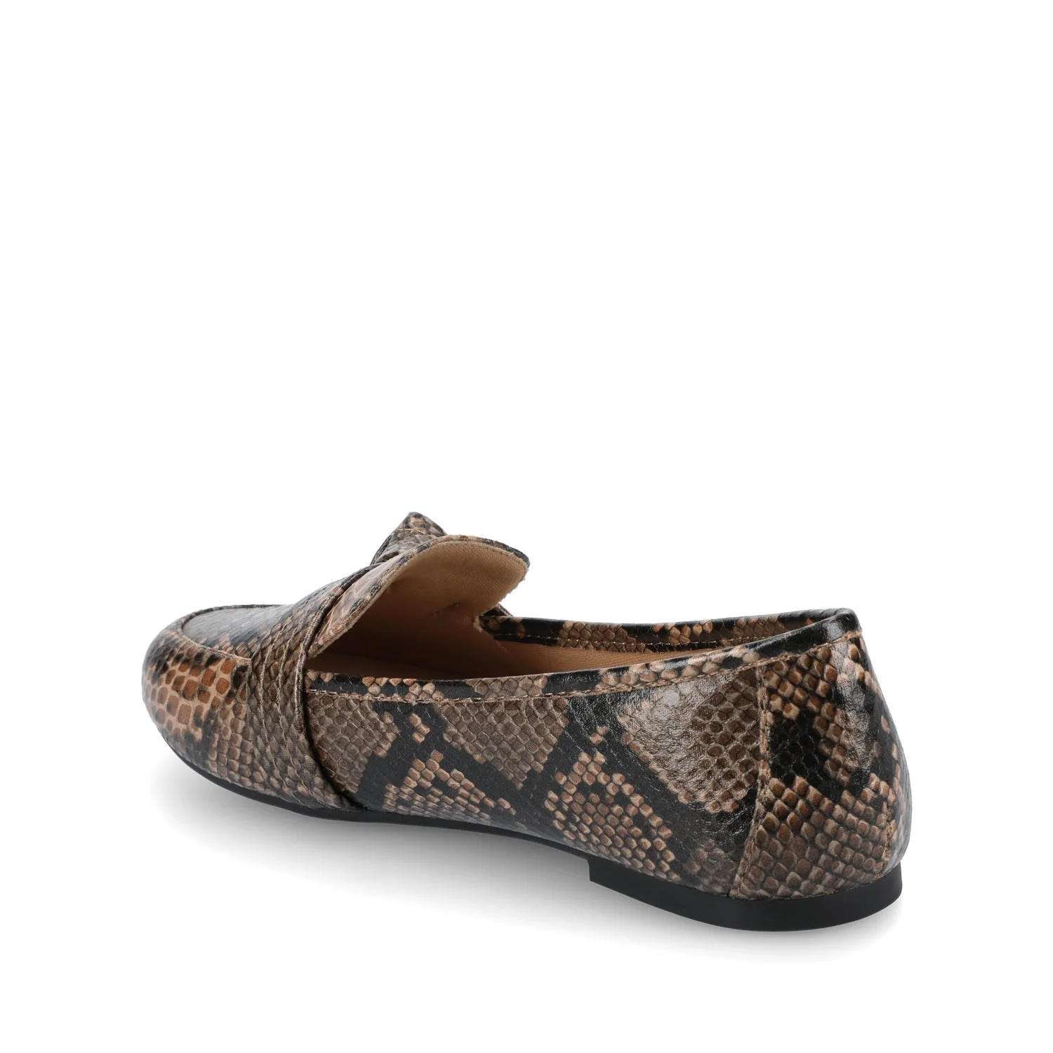 MARCI LOAFER FLATS IN VEGAN LEATHER - Brown Snake - Image 3