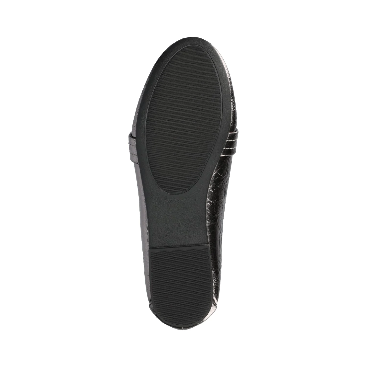MARCI LOAFER FLATS IN VEGAN LEATHER - Pewter Crinkle - Image 5