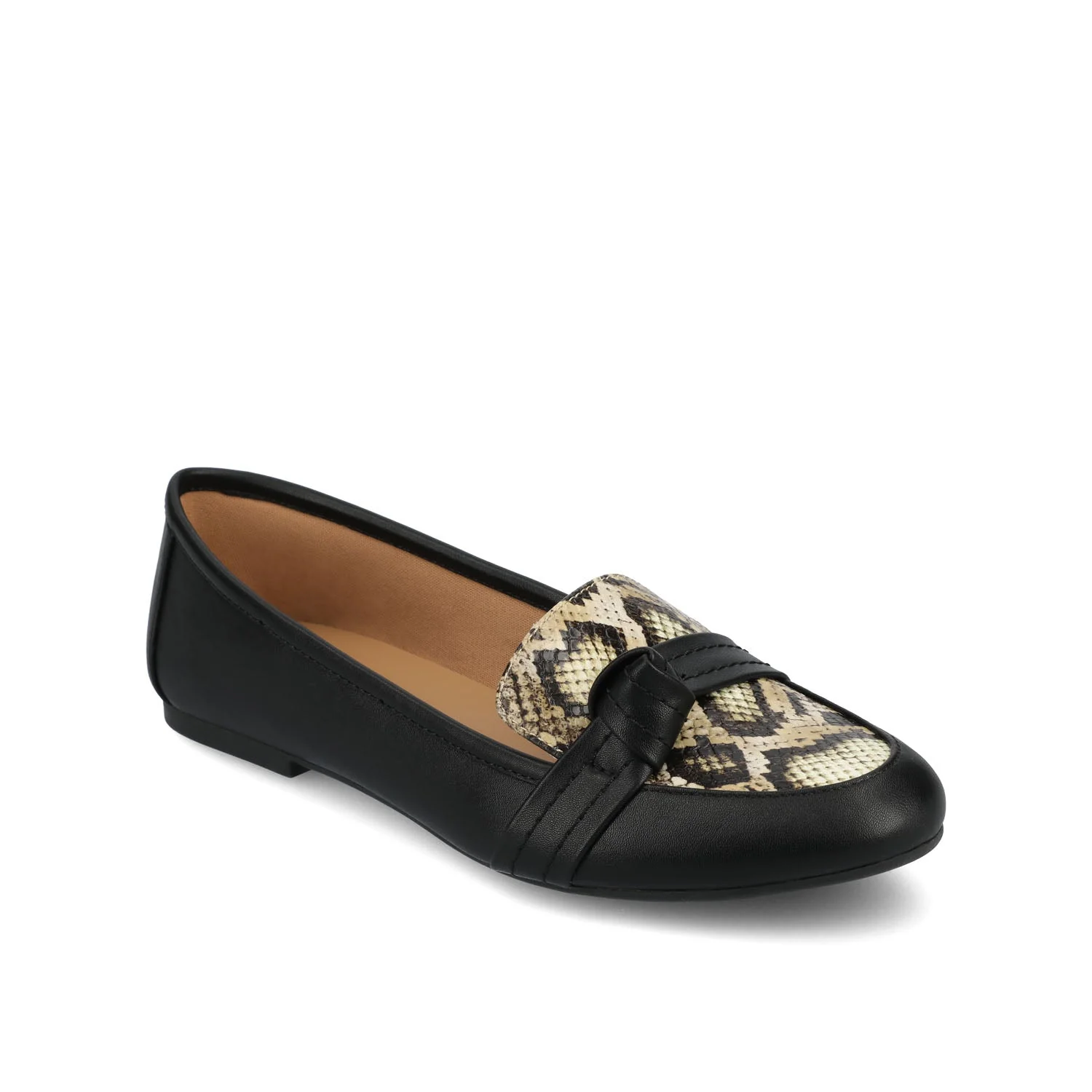 MARCI LOAFER FLATS IN VEGAN LEATHER - Tan Snake - Image 2
