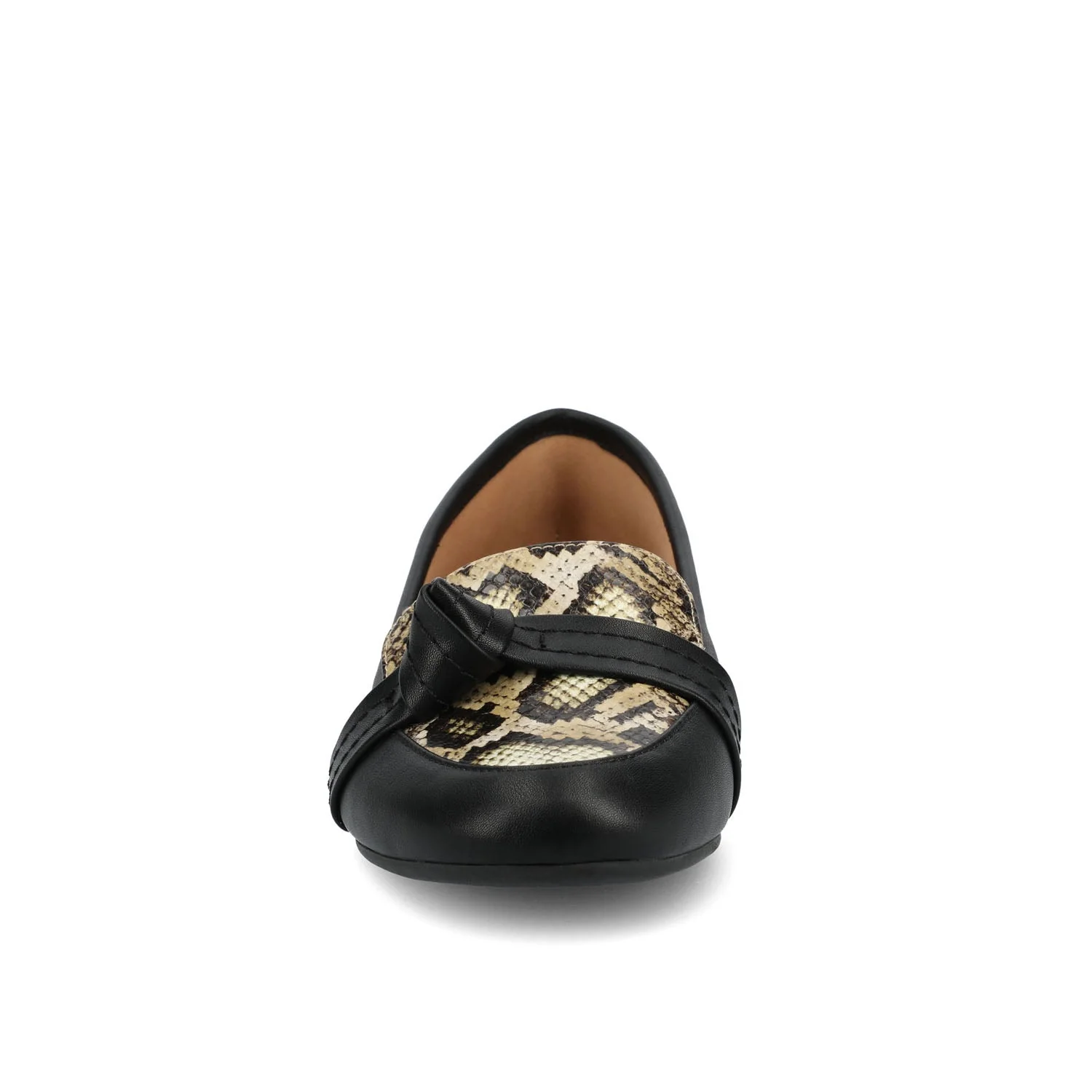 MARCI LOAFER FLATS IN VEGAN LEATHER - Tan Snake - Image 3