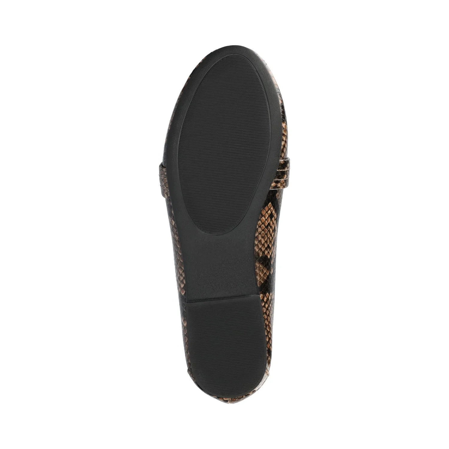 MARCI VEGAN LEATHER LOAFER FLATS IN WIDE - Brown Snake - Image 5