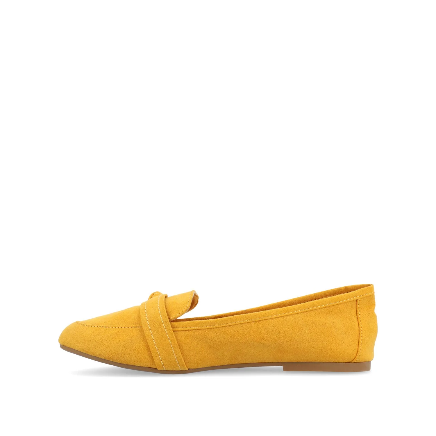 MARCI LOAFER FLATS IN FAUX SUEDE - Mustard - Image 3