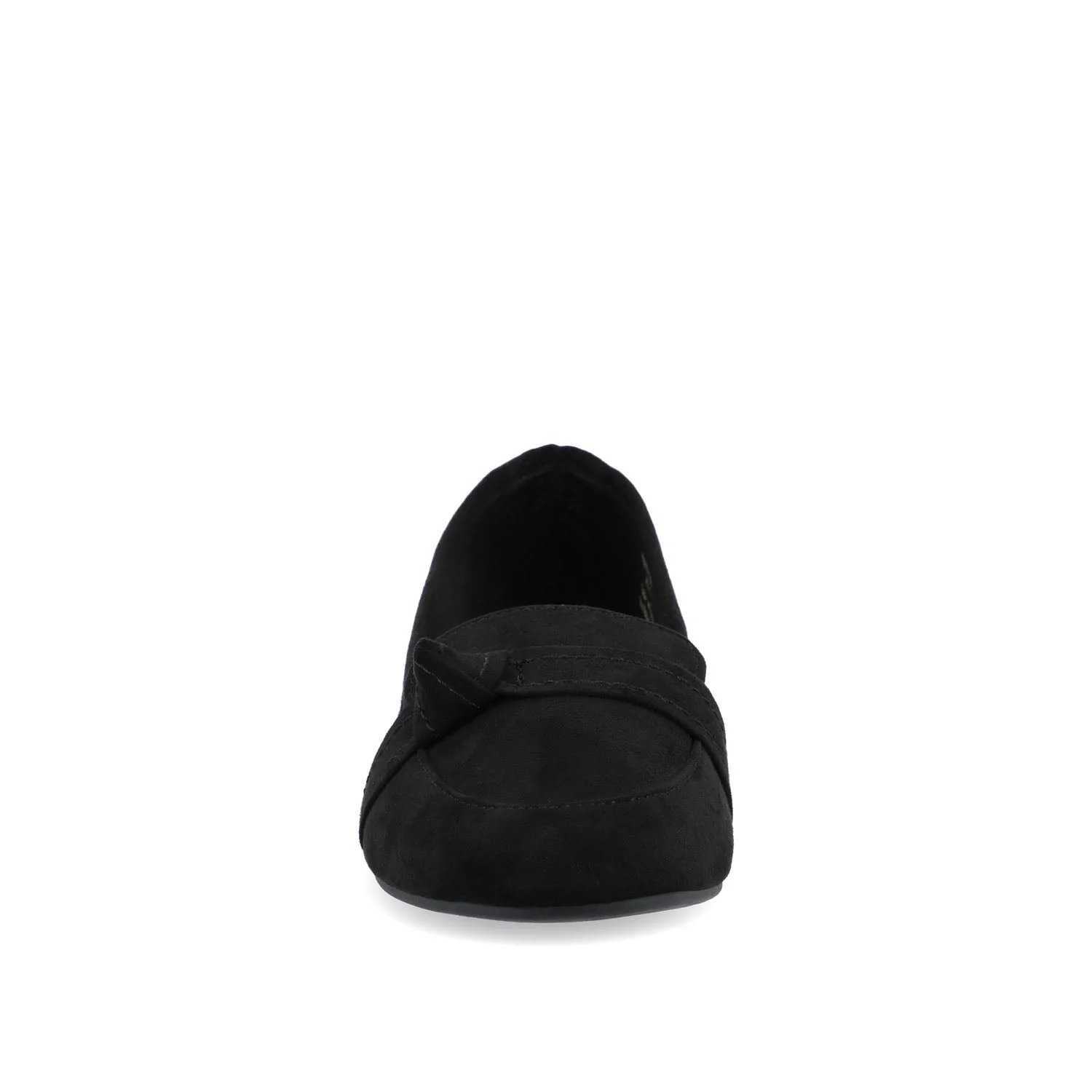 MARCI FAUX SUEDE LOAFER FLATS IN WIDE - Black - Image 6