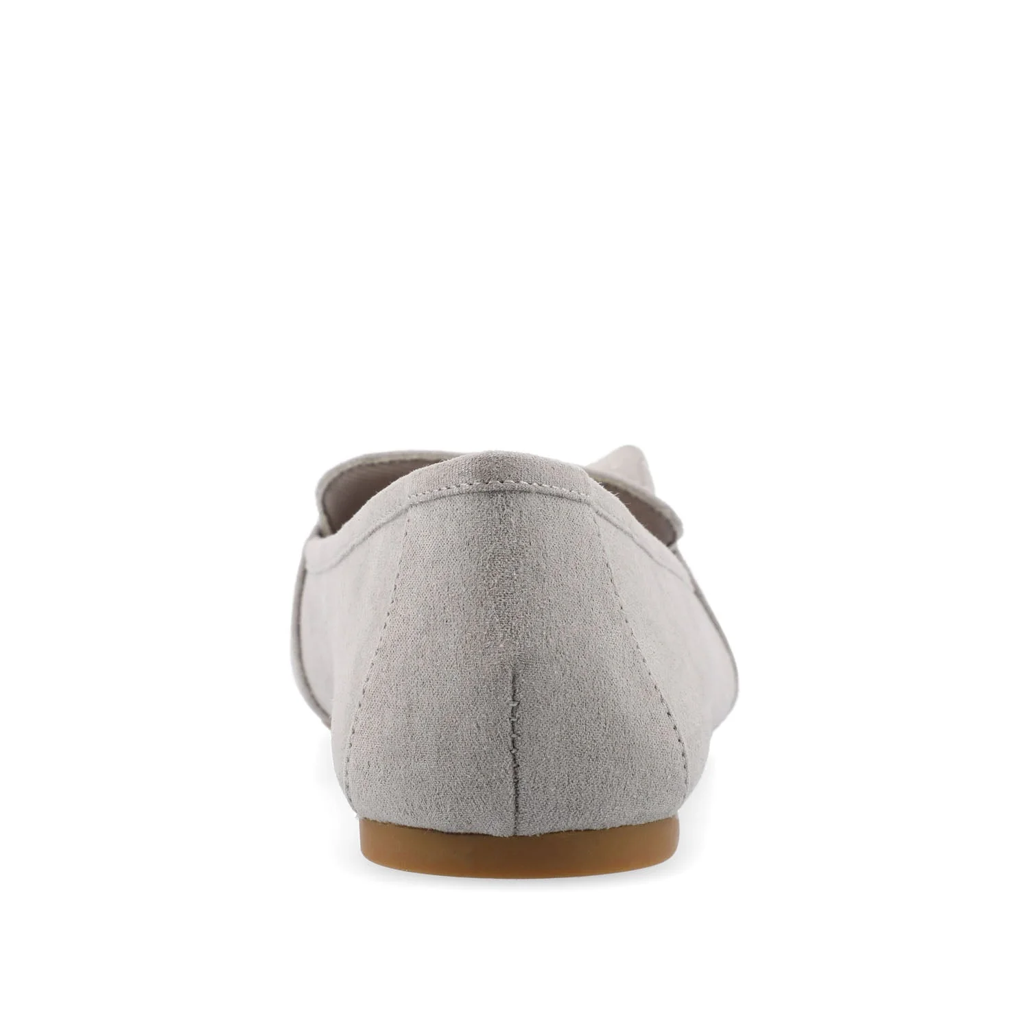 MARCI FAUX SUEDE LOAFER FLATS IN WIDE - Grey - Image 7