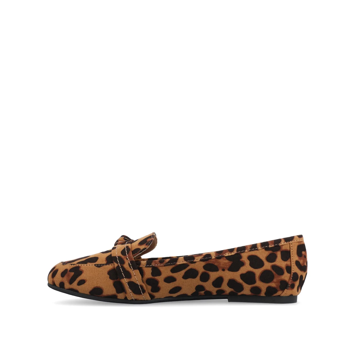 MARCI FAUX SUEDE LOAFER FLATS IN WIDE - Leopard Faux - Image 3
