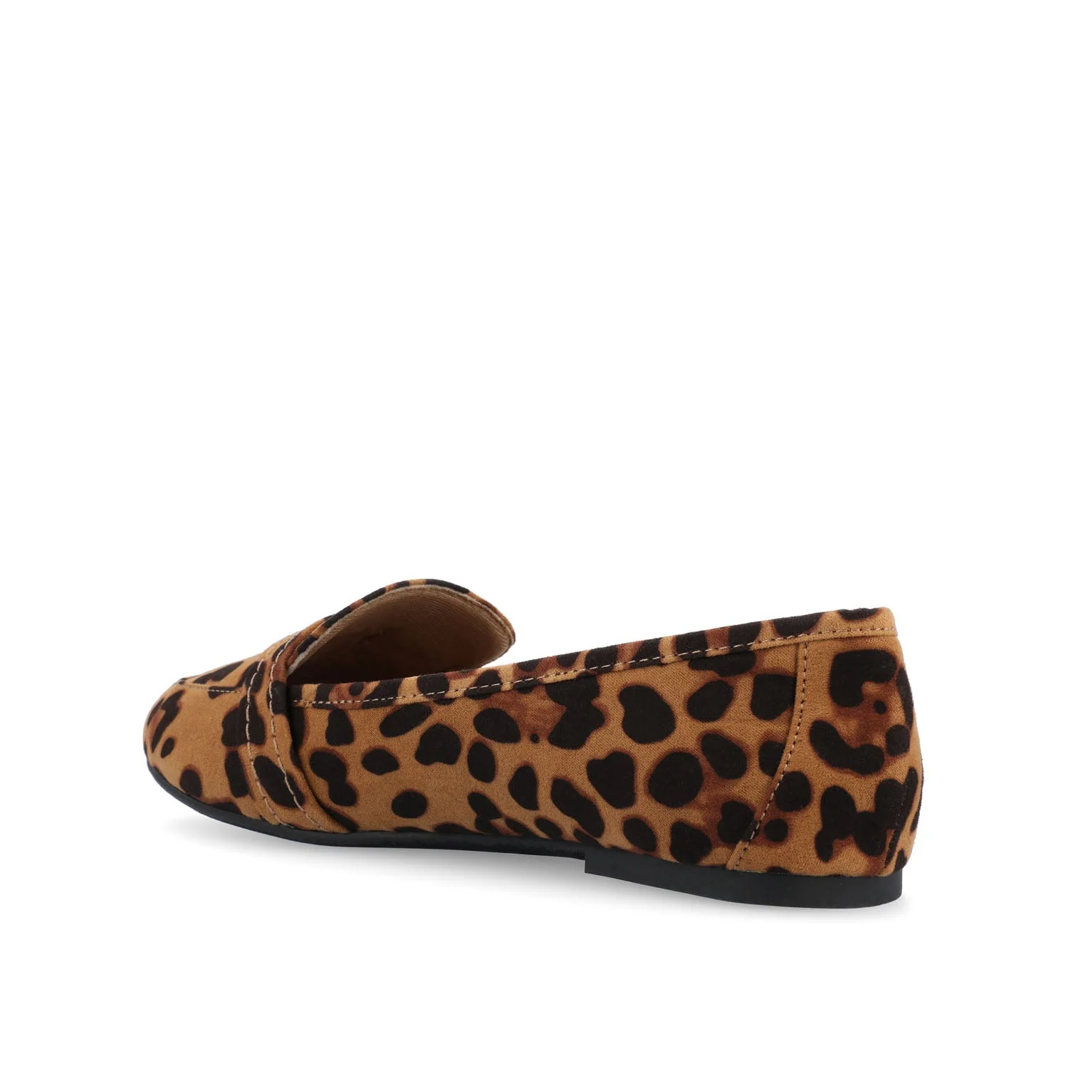 MARCI FAUX SUEDE LOAFER FLATS IN WIDE - Leopard Faux - Image 4