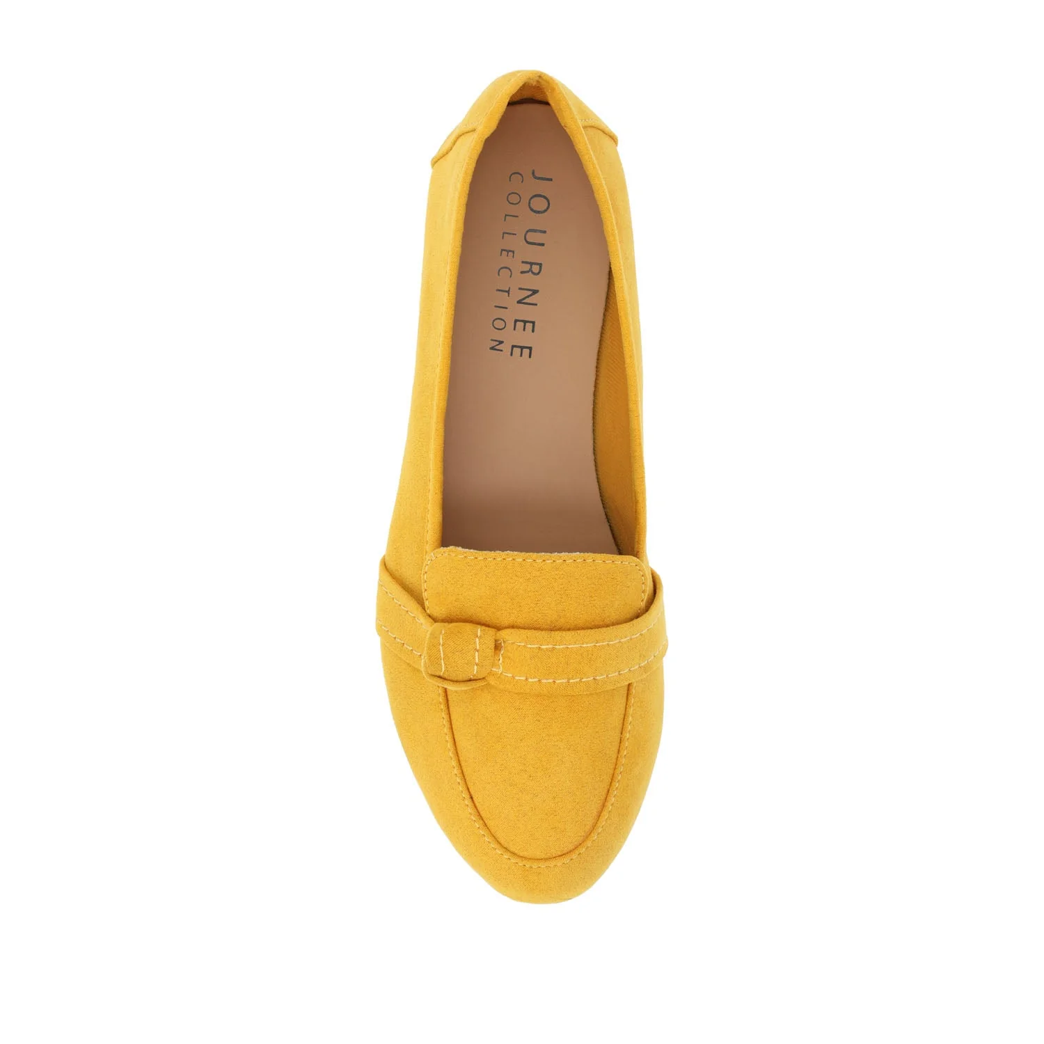 MARCI FAUX SUEDE LOAFER FLATS IN WIDE - Mustard - Image 6