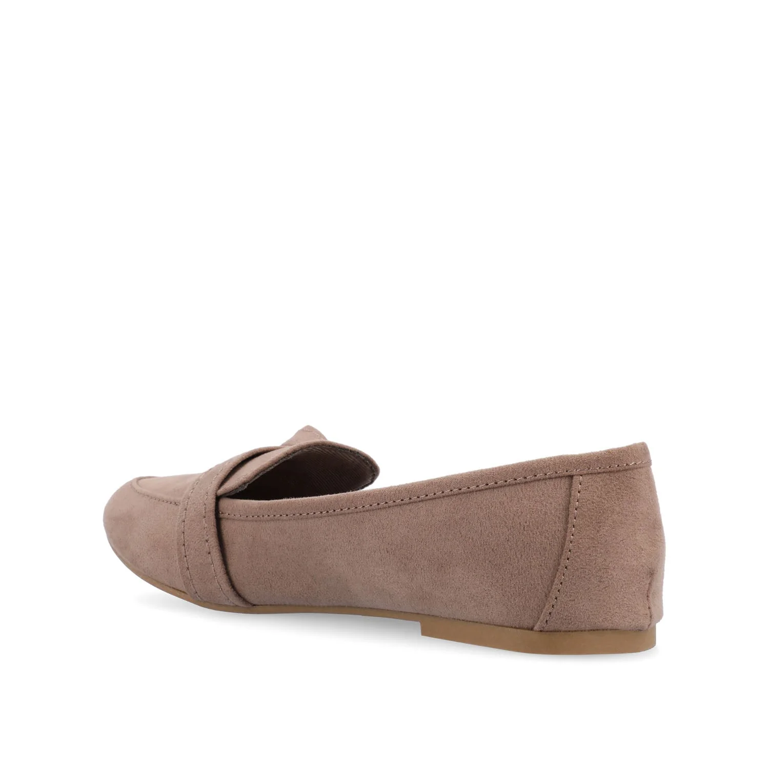 MARCI FAUX SUEDE LOAFER FLATS IN WIDE - Taupe - Image 3