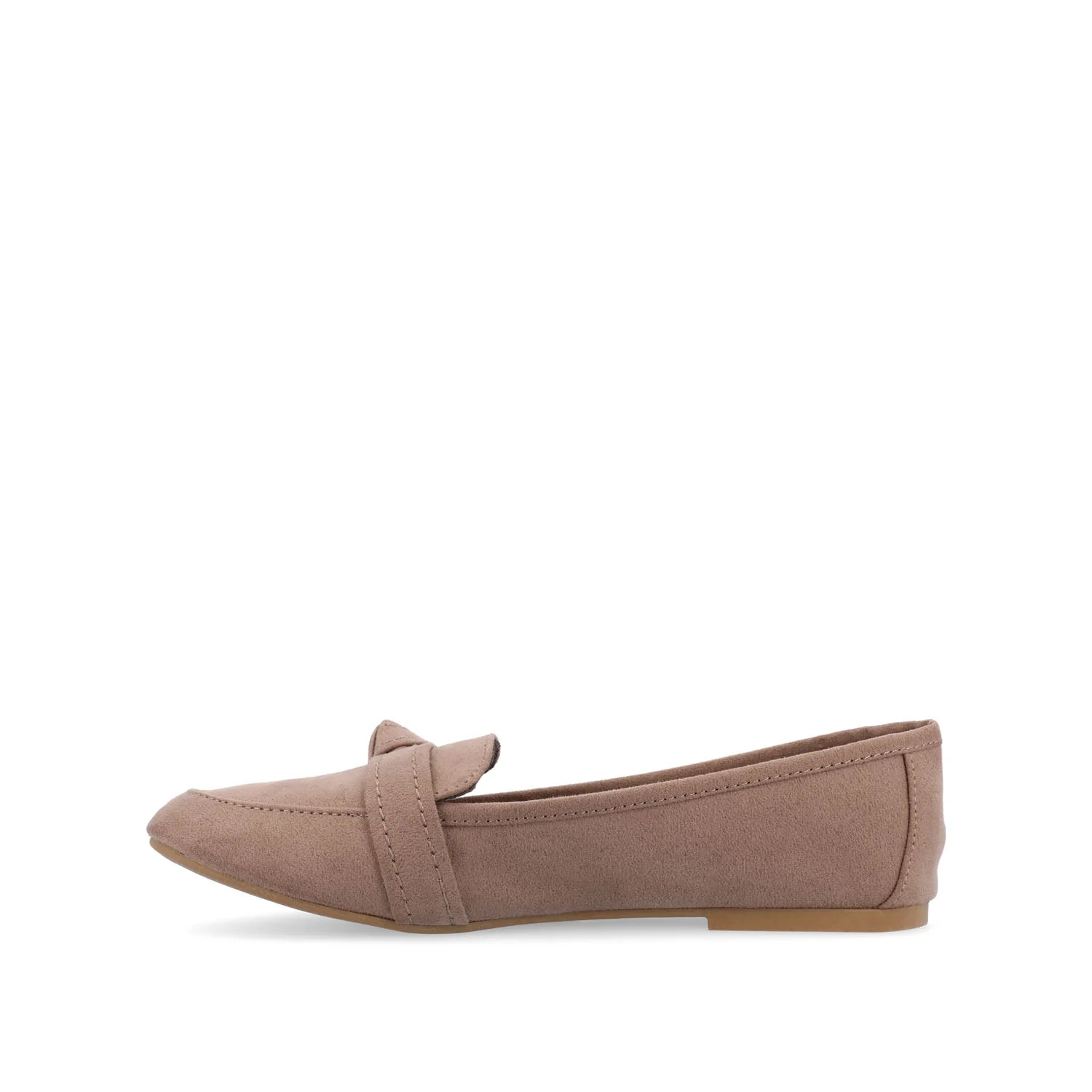 MARCI FAUX SUEDE LOAFER FLATS IN WIDE - Taupe - Image 4