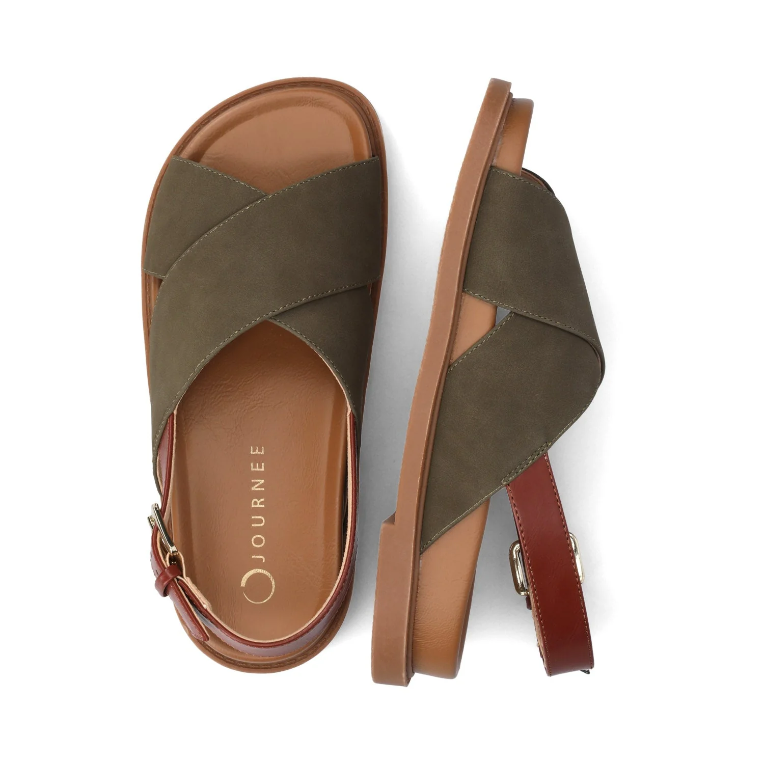 MARINNA FLAT SANDALS - Olive - Image 3