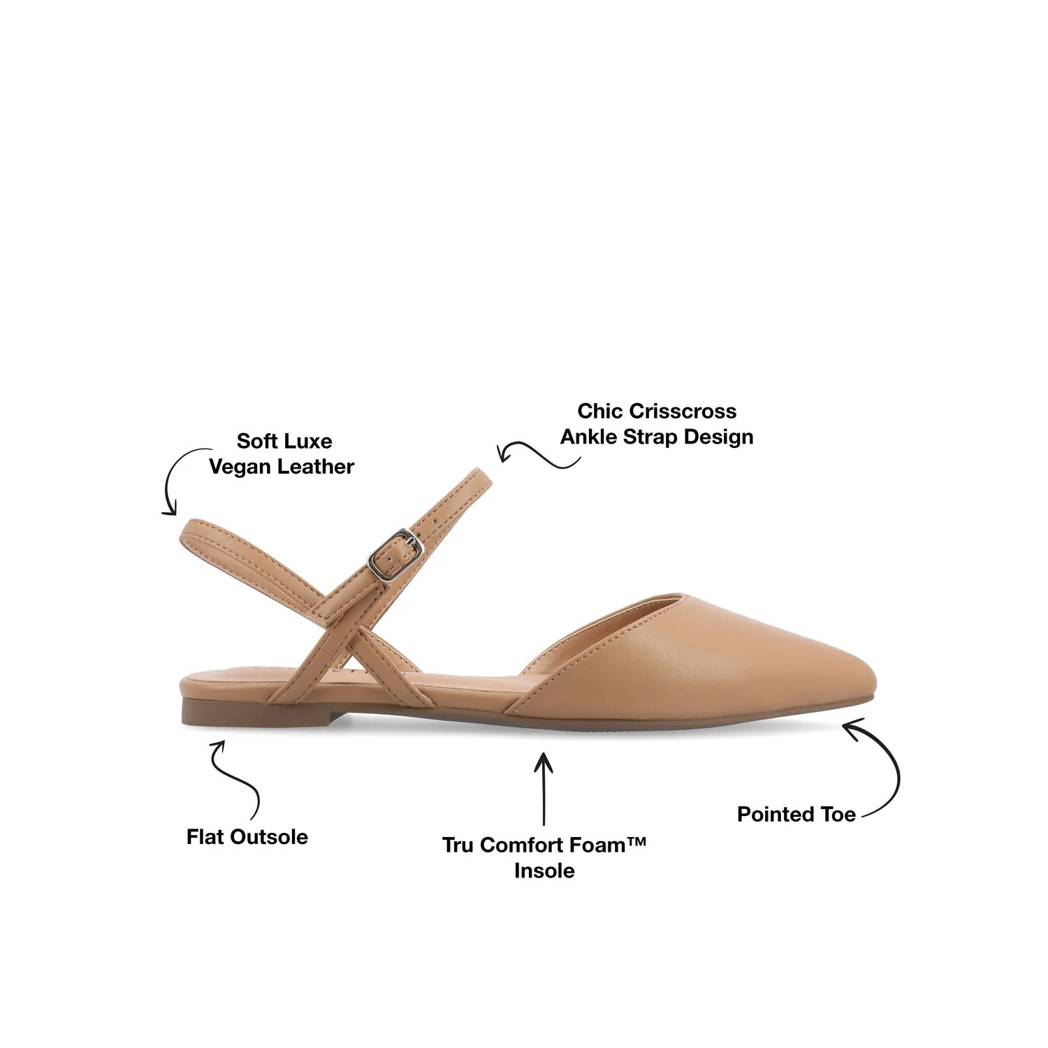 MARTINE SLINGBACK FLATS IN WARM SHADES - Caramel - Image 10