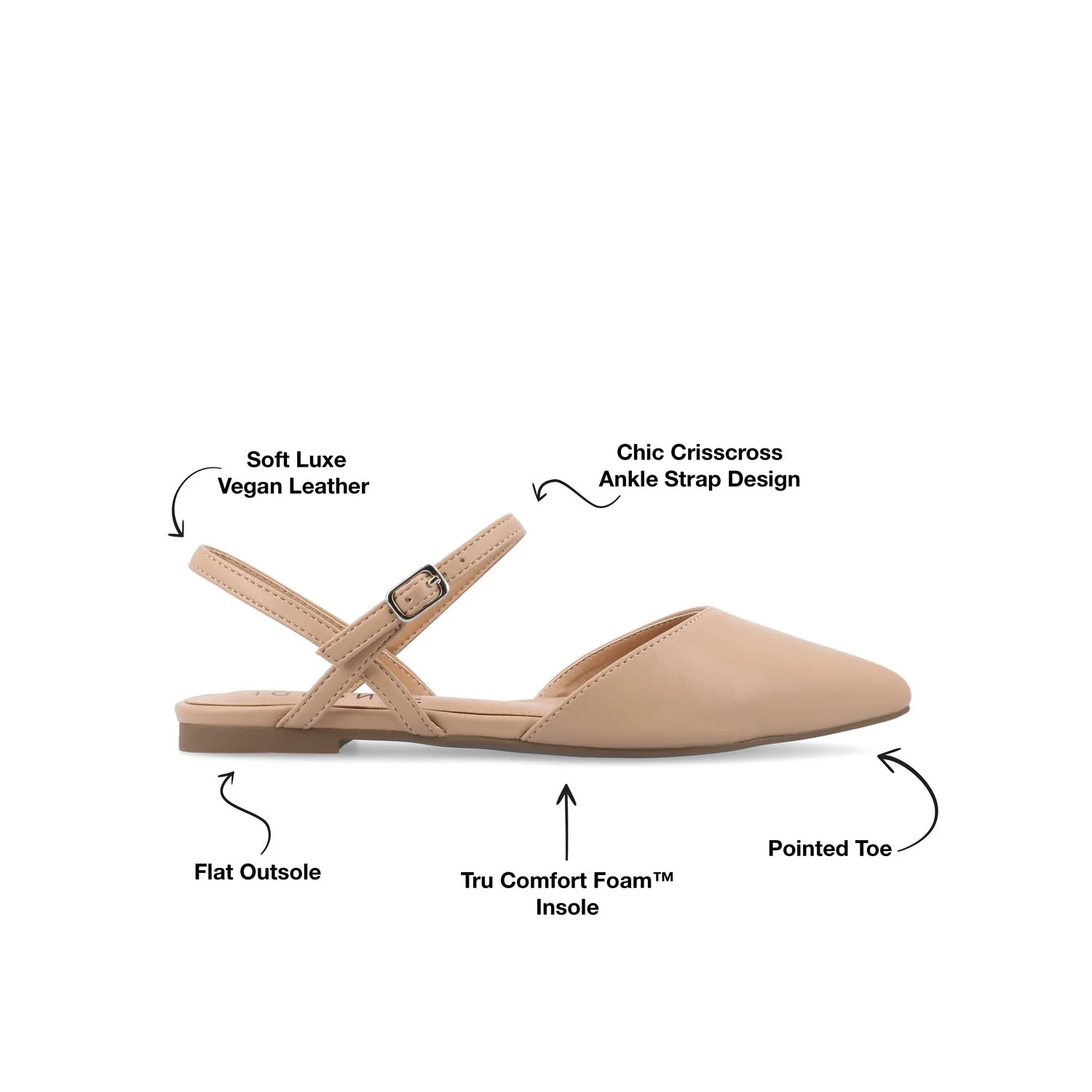 MARTINE SLINGBACK FLATS IN COOL SHADES - Almond - Image 10