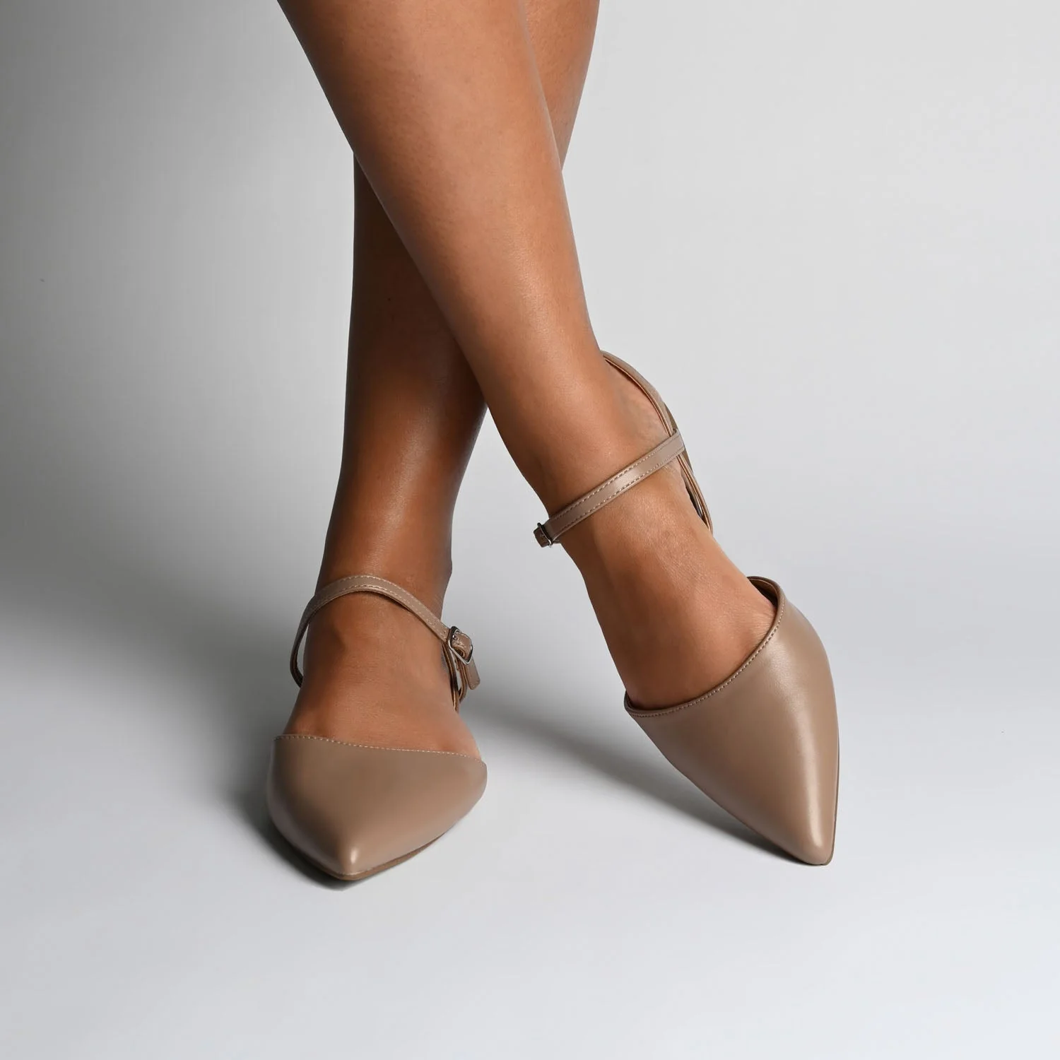 MARTINE SLINGBACK FLATS IN COOL SHADES - Rosewood - Image 2