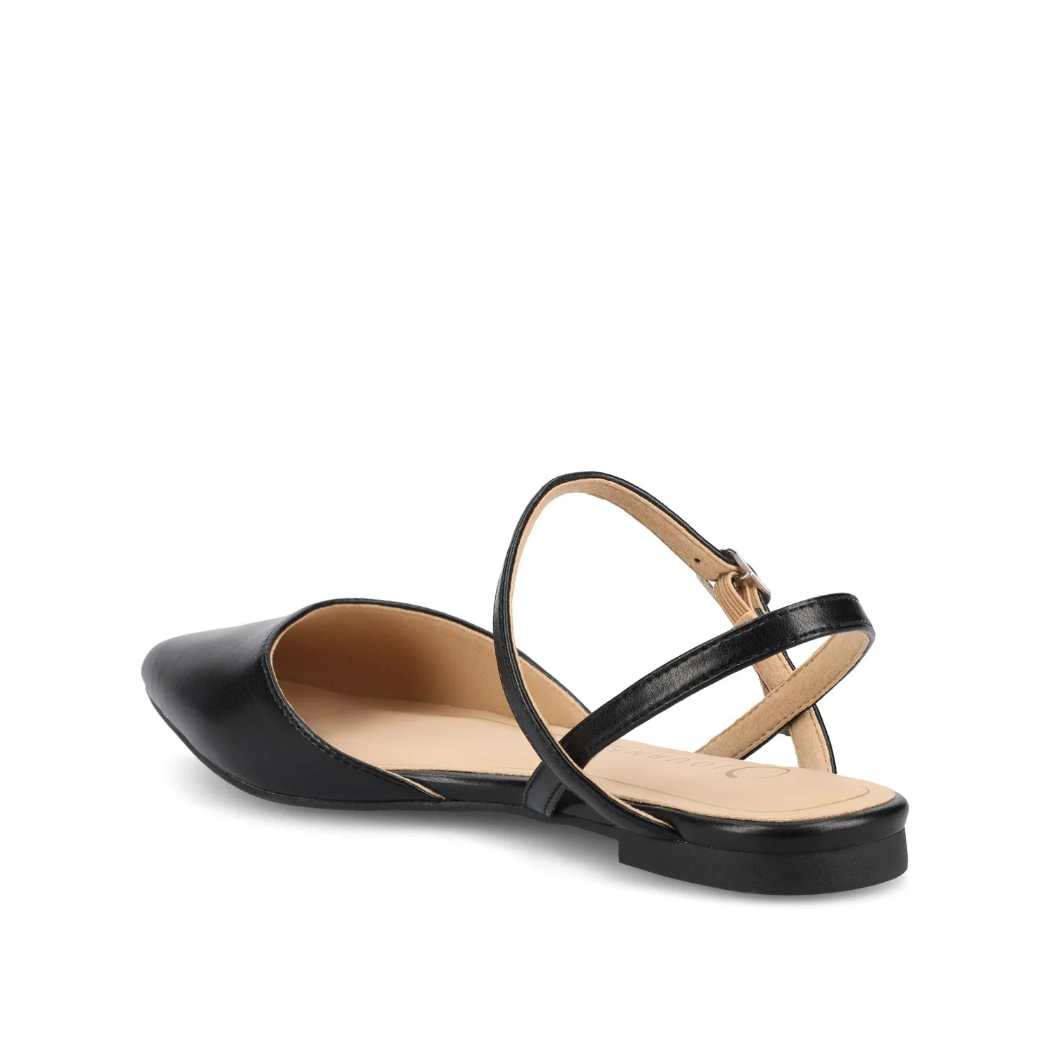 MARTINE SLINGBACK FLATS IN VEGAN LEATHER - Black PU - Image 4
