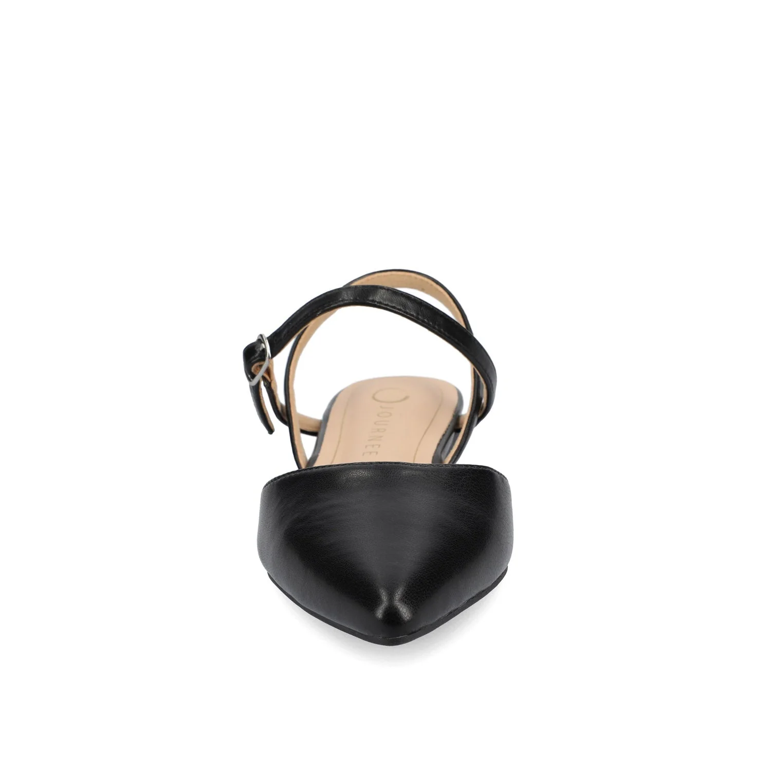 MARTINE SLINGBACK FLATS IN VEGAN LEATHER - Black PU - Image 5