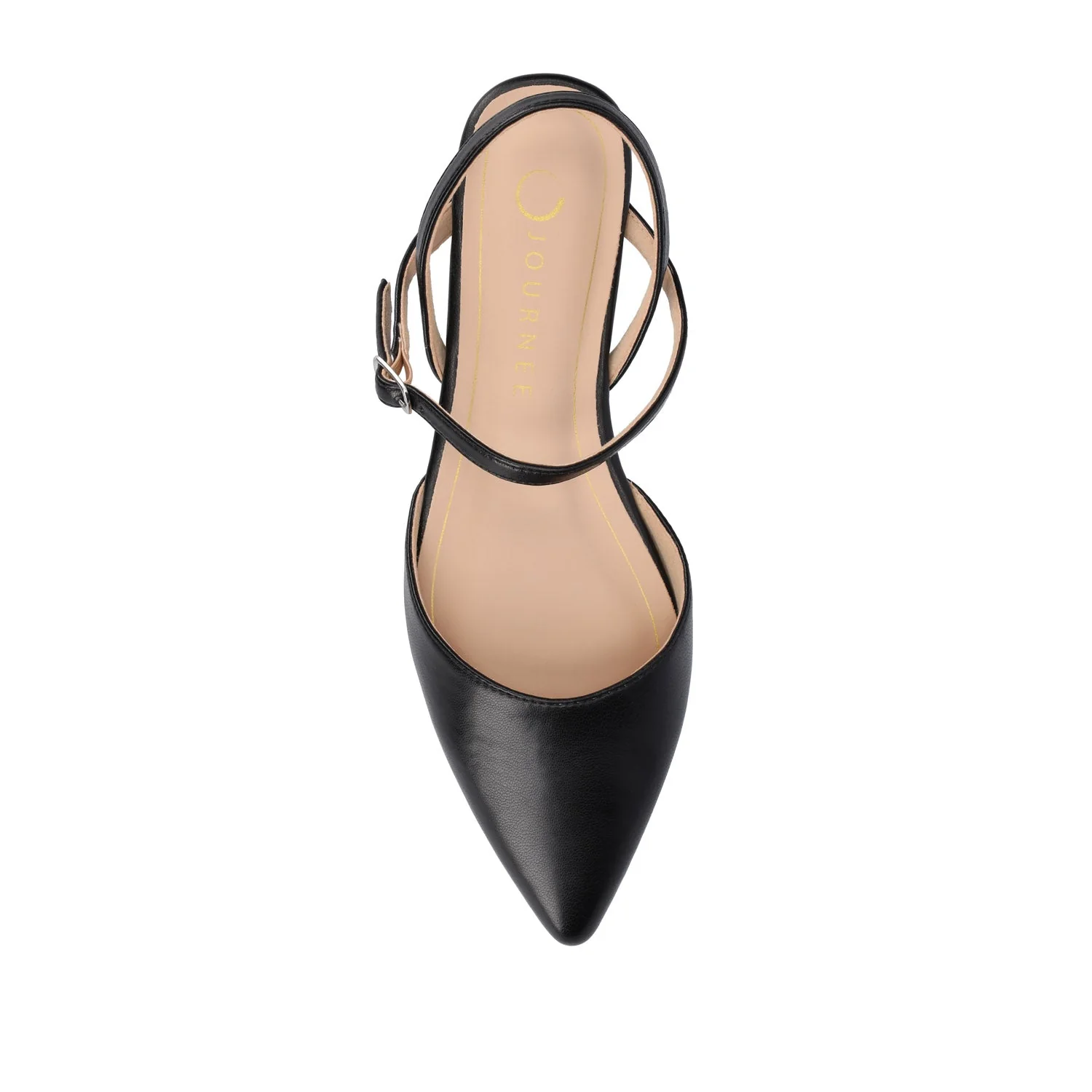 MARTINE SLINGBACK FLATS IN VEGAN LEATHER - Black PU - Image 6