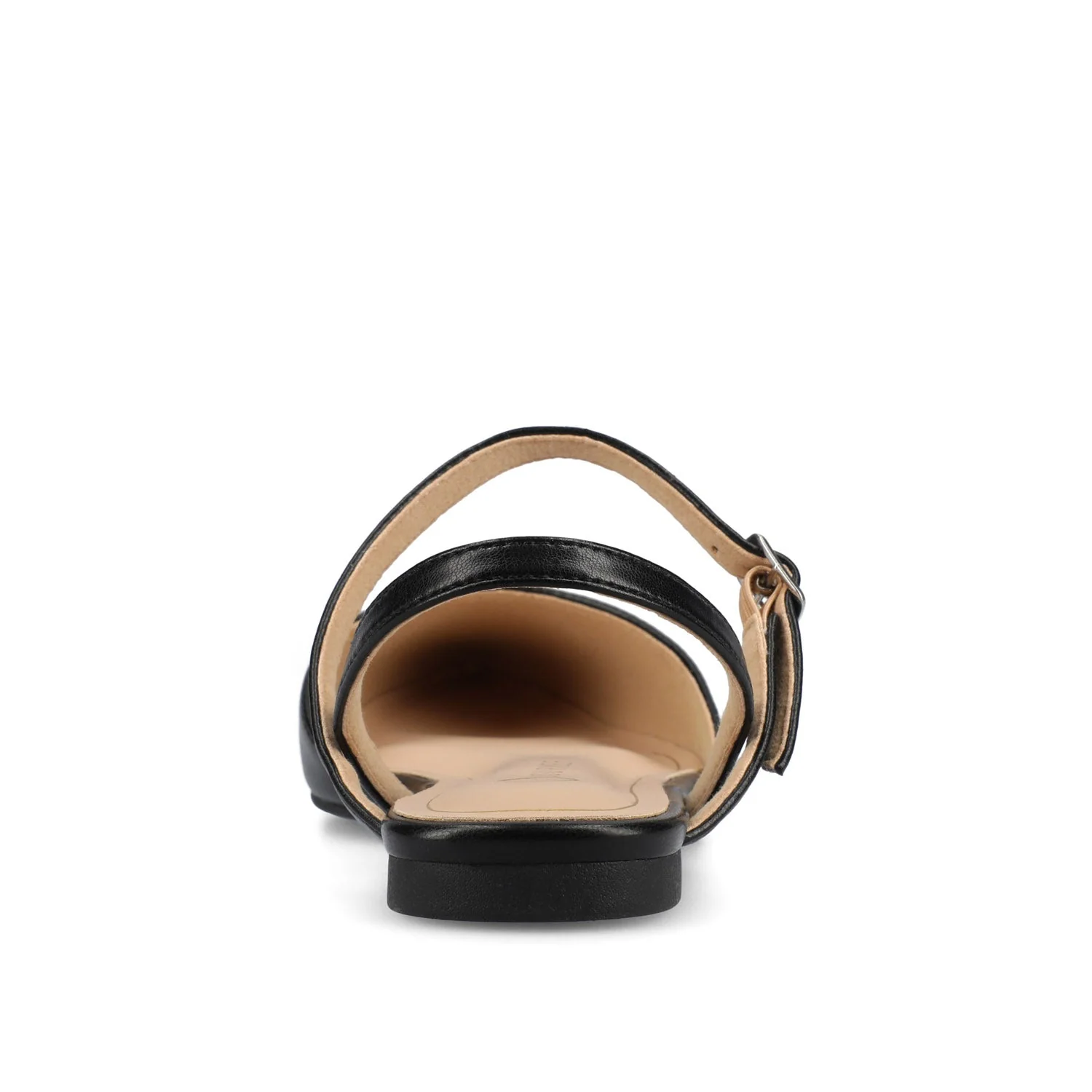 MARTINE SLINGBACK FLATS IN VEGAN LEATHER - Black PU - Image 7