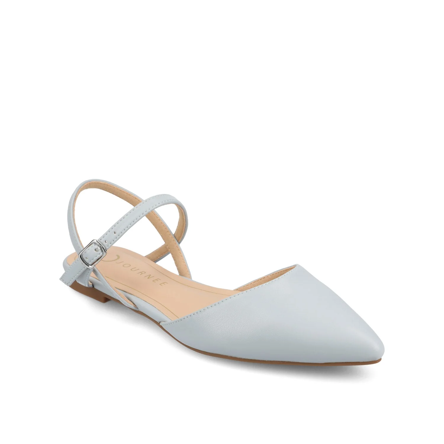 MARTINE SLINGBACK FLATS IN VEGAN LEATHER - Blue PU - Image 2