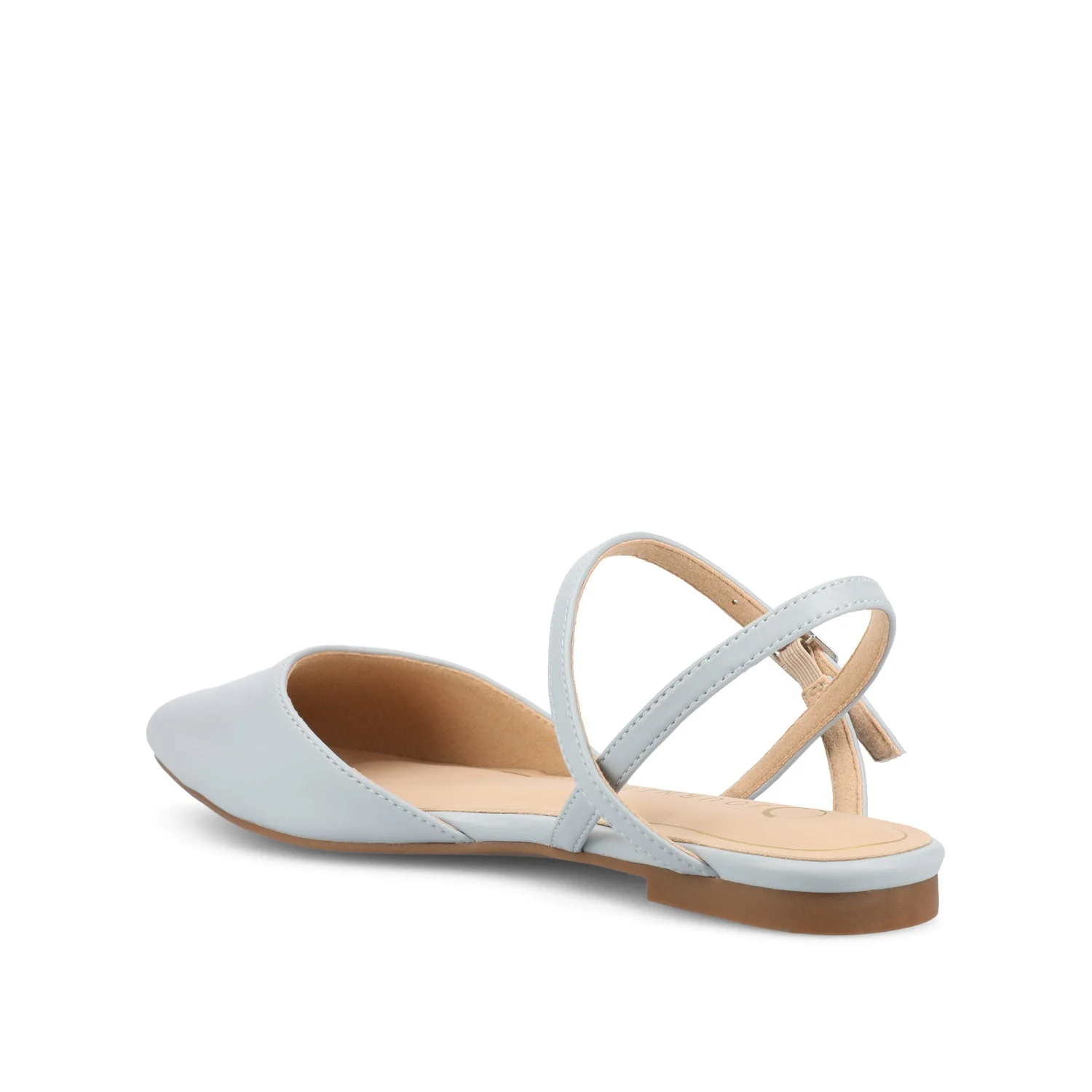 MARTINE SLINGBACK FLATS IN VEGAN LEATHER - Blue PU - Image 4