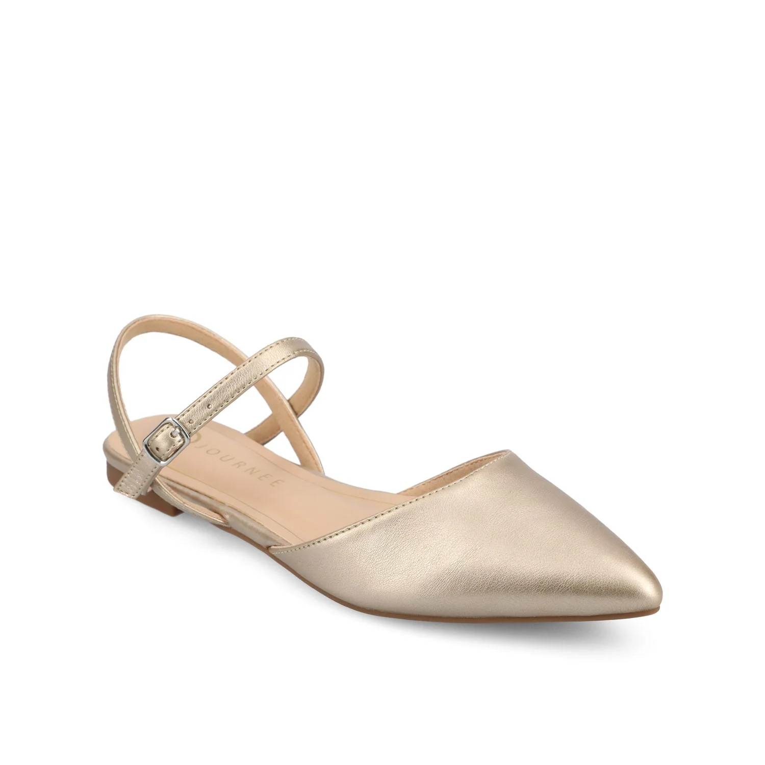 MARTINE SLINGBACK FLATS IN VEGAN LEATHER - Champagne PU - Image 2