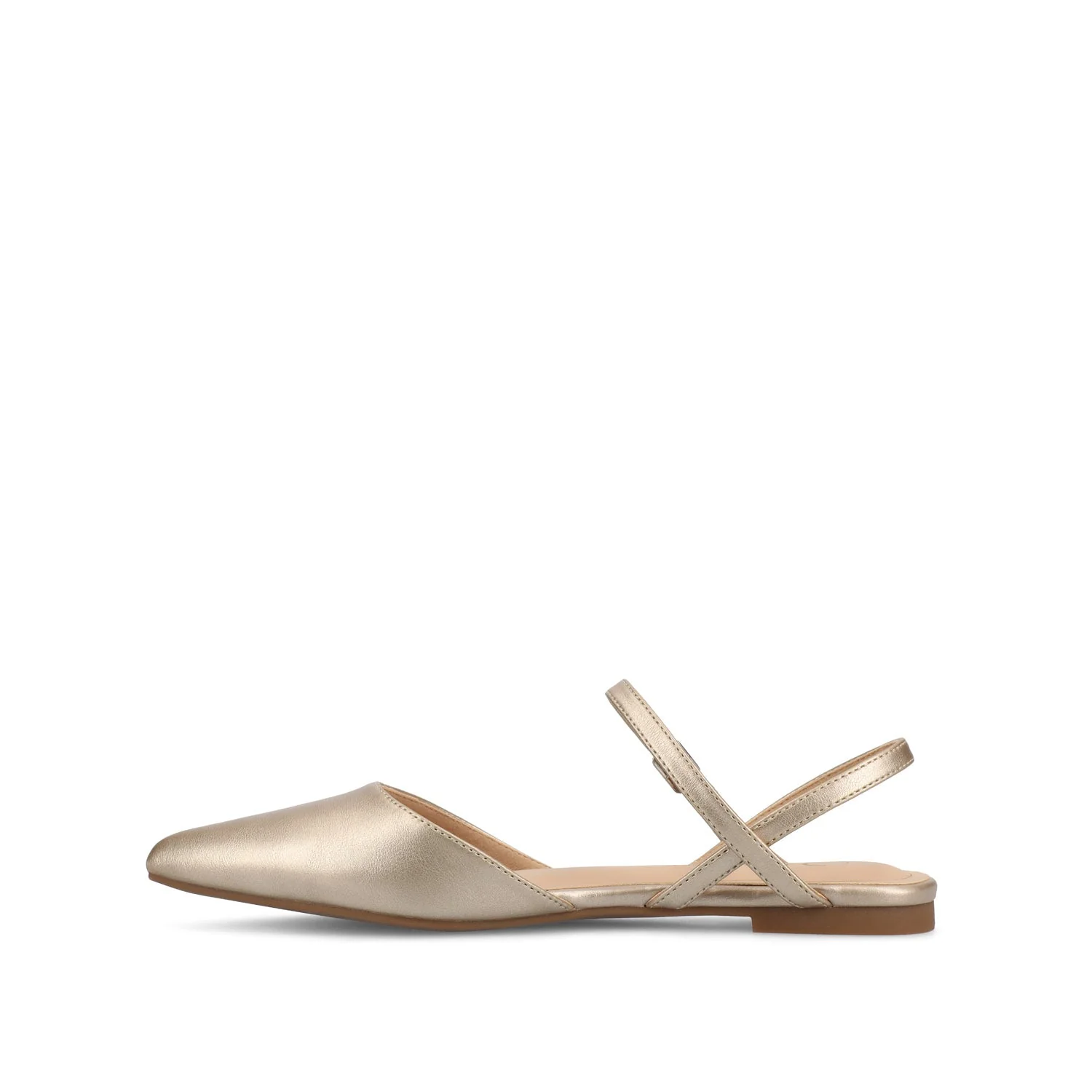 MARTINE SLINGBACK FLATS IN VEGAN LEATHER - Champagne PU - Image 3