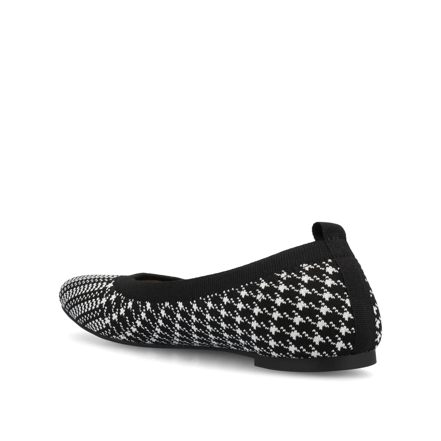 MARYANN KNIT FABRIC BALLET FLATS IN WIDE - Black and White Knit - Image 4