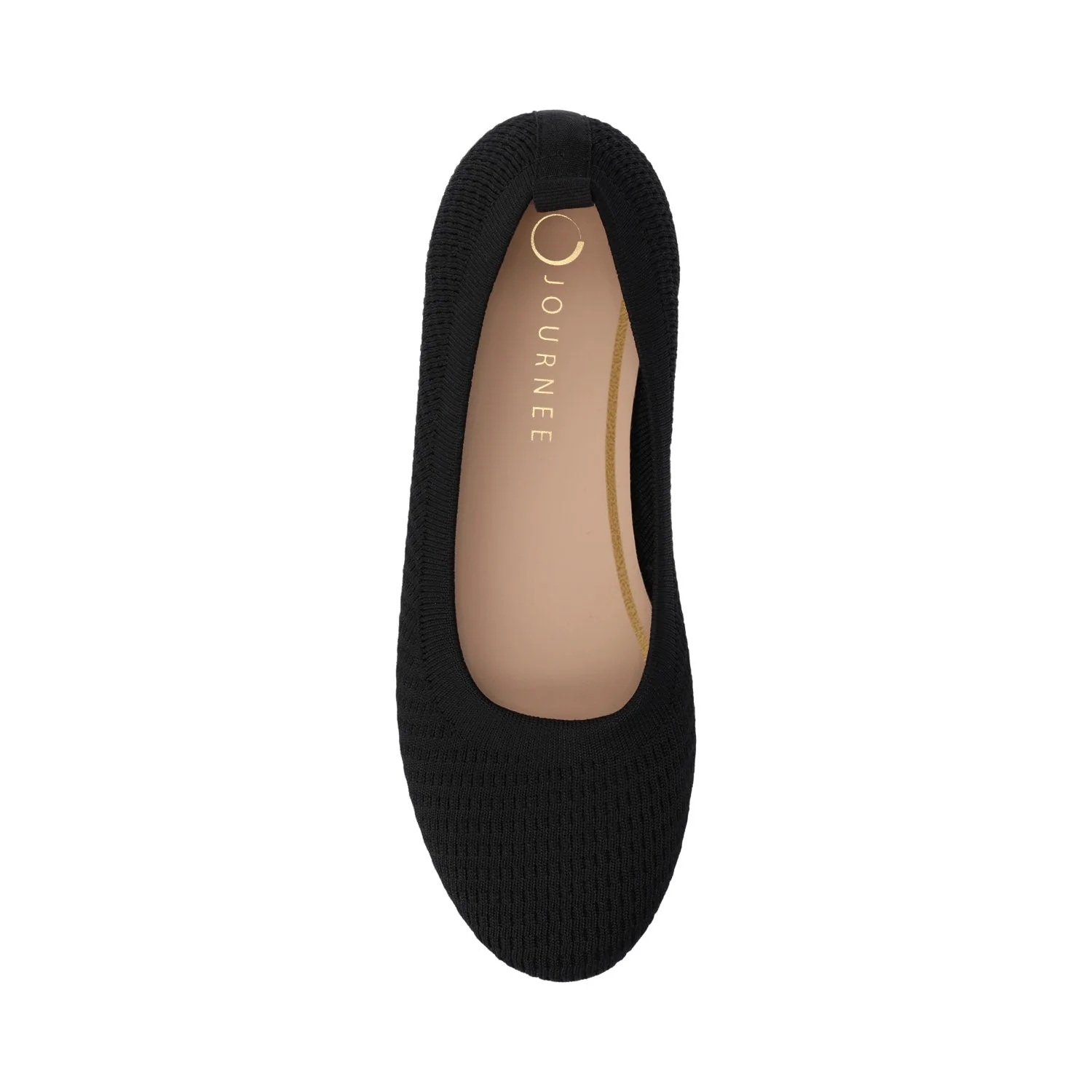 MARYANN KNIT FABRIC BALLET FLATS IN WIDE - Black Knit - Image 4