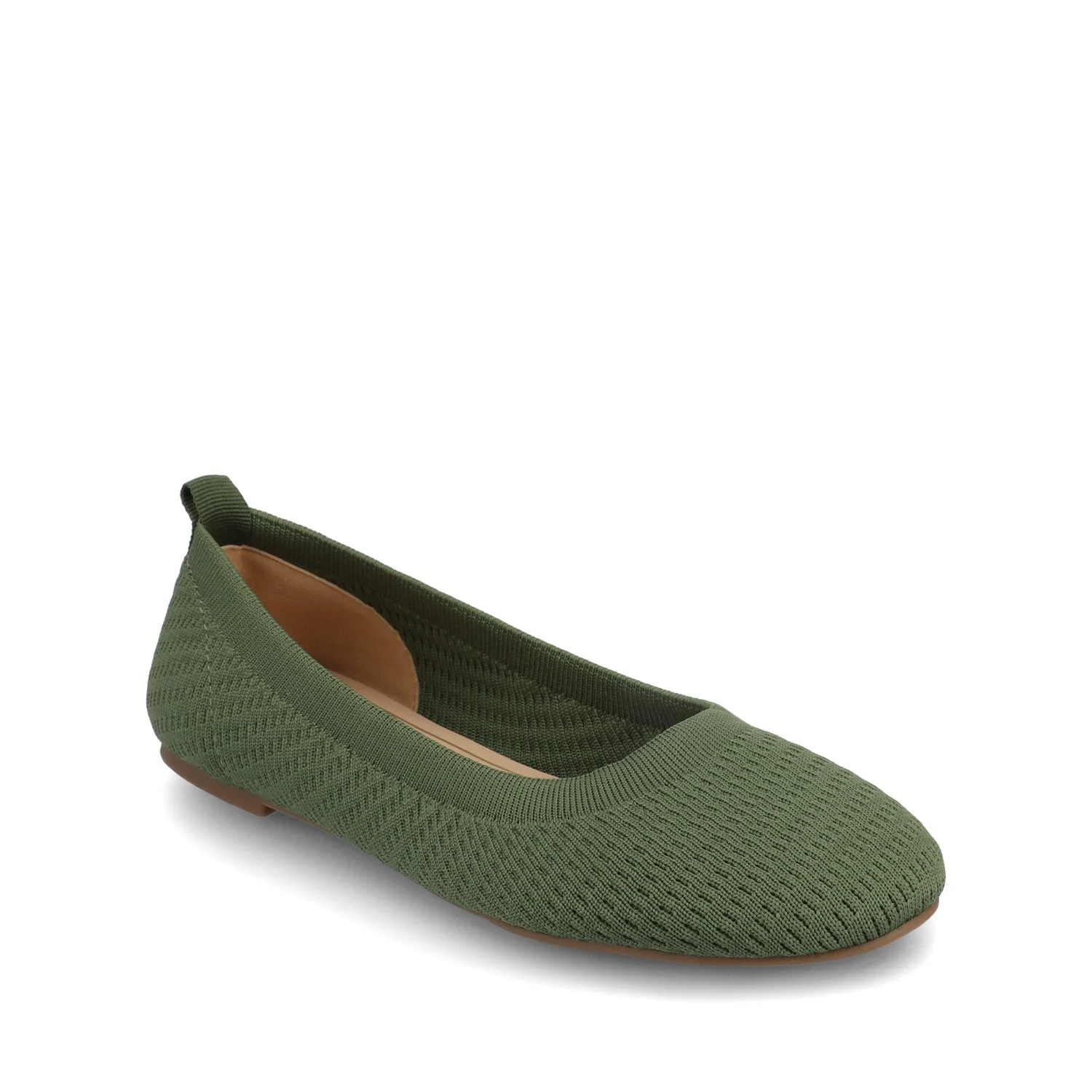 MARYANN KNIT FABRIC BALLET FLATS IN WIDE - Green Knit - Image 2
