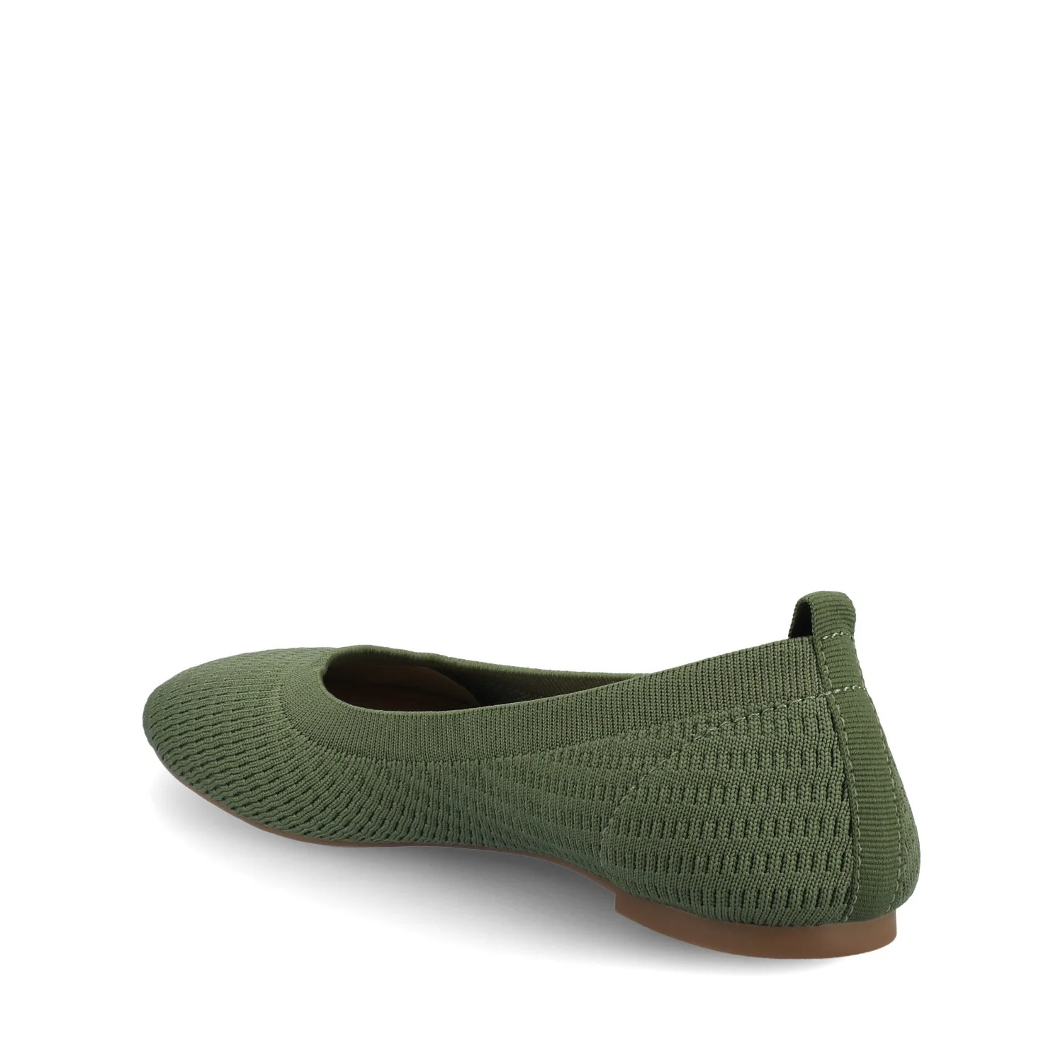 MARYANN KNIT FABRIC BALLET FLATS IN WIDE - Green Knit - Image 3